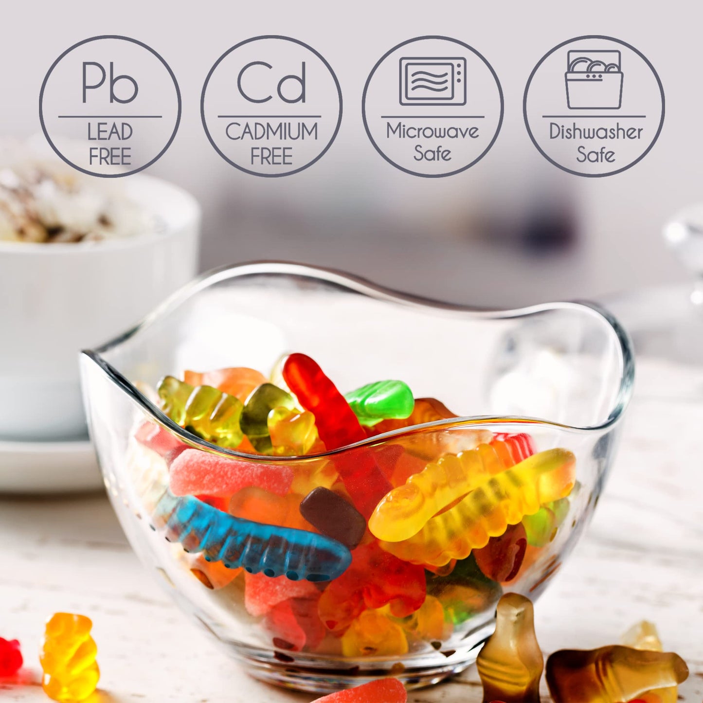 Volarium Candy Jars for Candy Buffet, Candy Dish with Lid, Glass Bowl and Food Storage Container, Decorative Cookie Jars, Apothecary Jars
