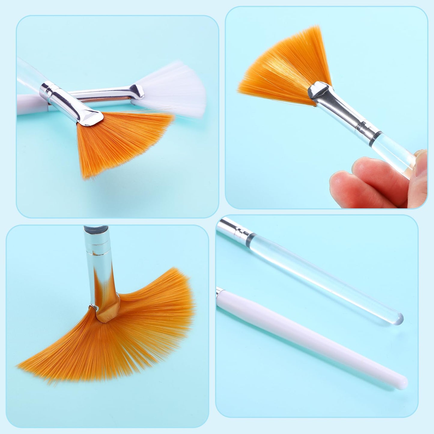 4 Pcs Facial Brushes Fan Mask Brushes, Soft Facial Applicator Brushes Tools for Peel Glycolic Mask Makeup