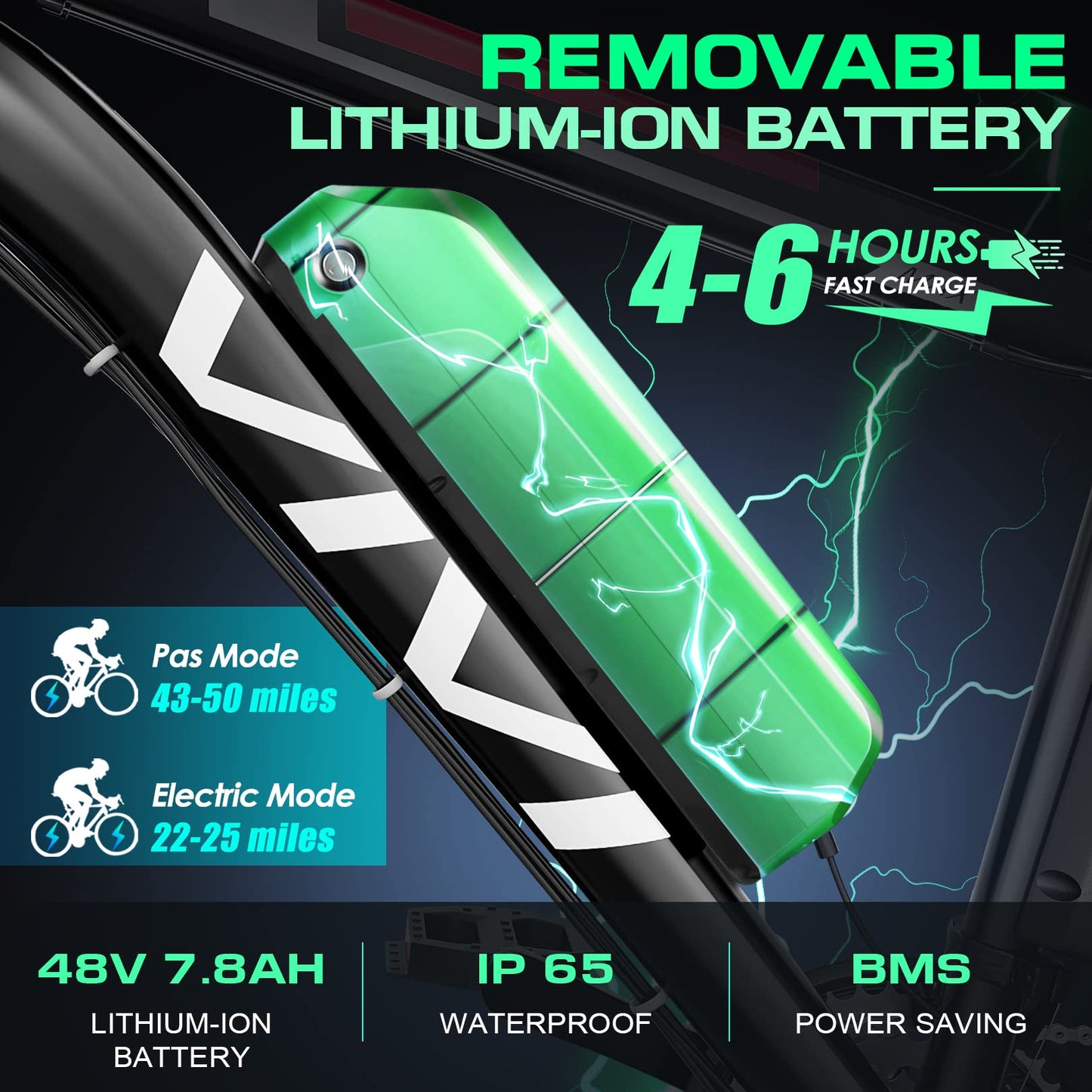 Vivi Electric Bike for Adults, Peak 780W Ebike 26" Electric Mountain Bike, 22MPH Adult Electric Bicycles Commuter Ebike with 48V Battery, Up to 50 Miles, 21 Speed, SGS Certified to UL2849