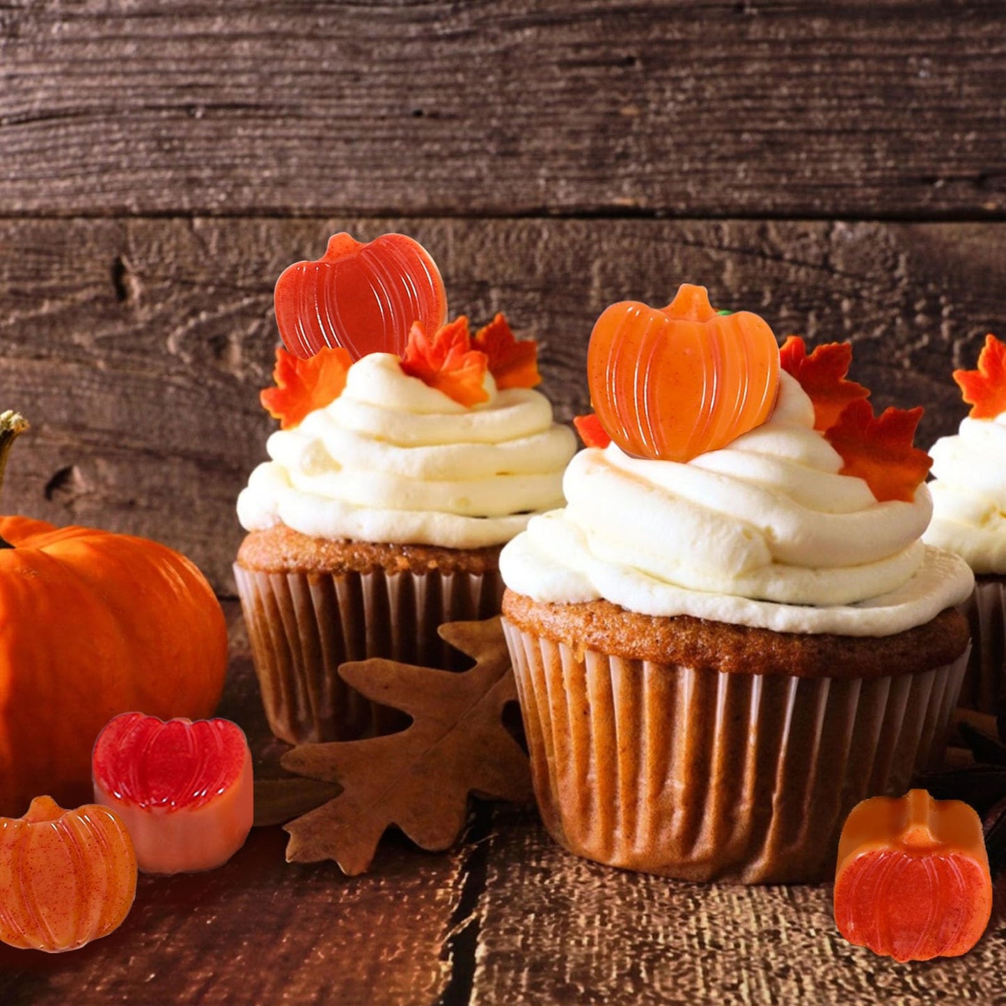 Webake Pumpkin Chocolate Mold 3 PCS Silicone Chocolate Mold 12 Cavity Autumn Candy Mold for Baking Cake Decoration Thanksgiving Muffin Cake Soap Candle Cookies