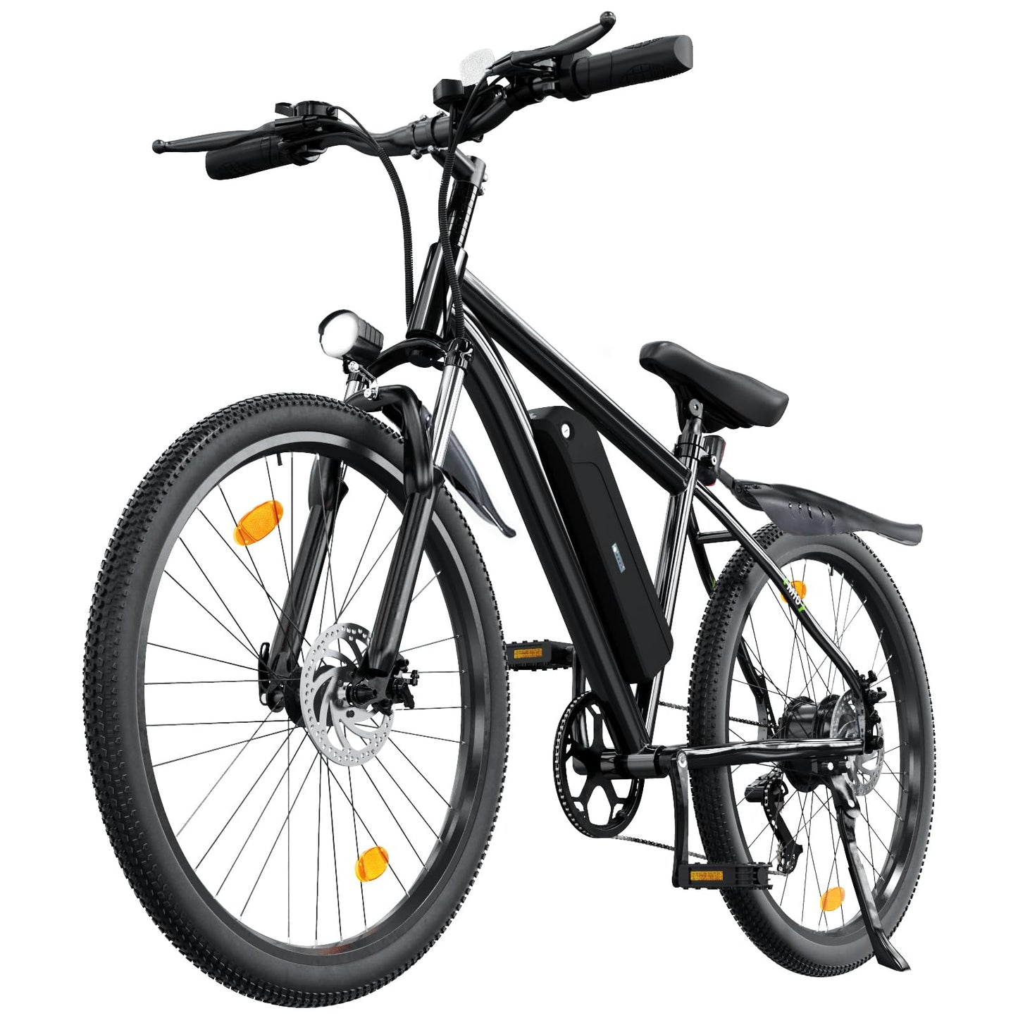 35-Speed Electric Bike for Adults 750W 26" Tire Commuting Electric Mountain Bike 20MPH Range 55+ Miles 374.4Wh Removable Battery Front Fork Suspension Lightweight Electric Bicycle,Black with Fenders