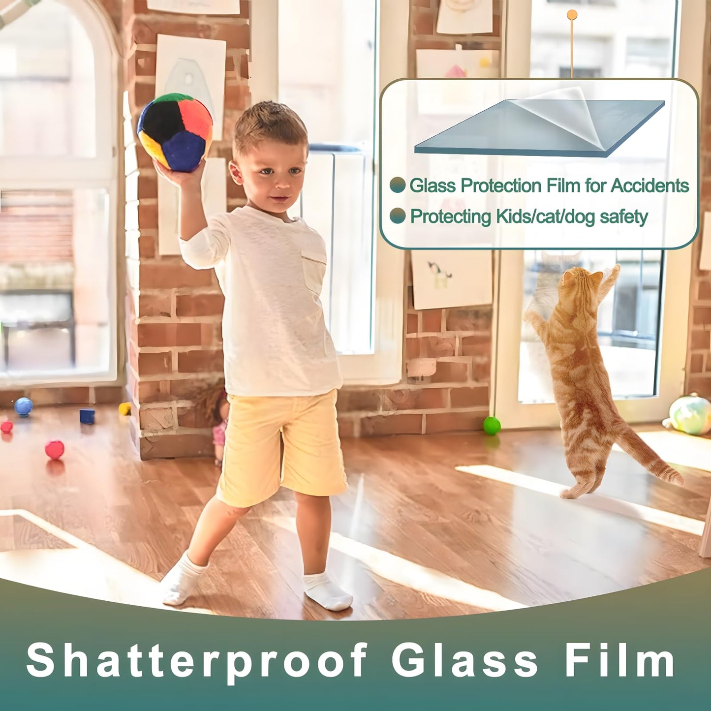 4 Mil Clear Security and Safety Window Film Shatterproof Film for Glass Windows Anti Shatter Tempered Glass Film for Home and Office
