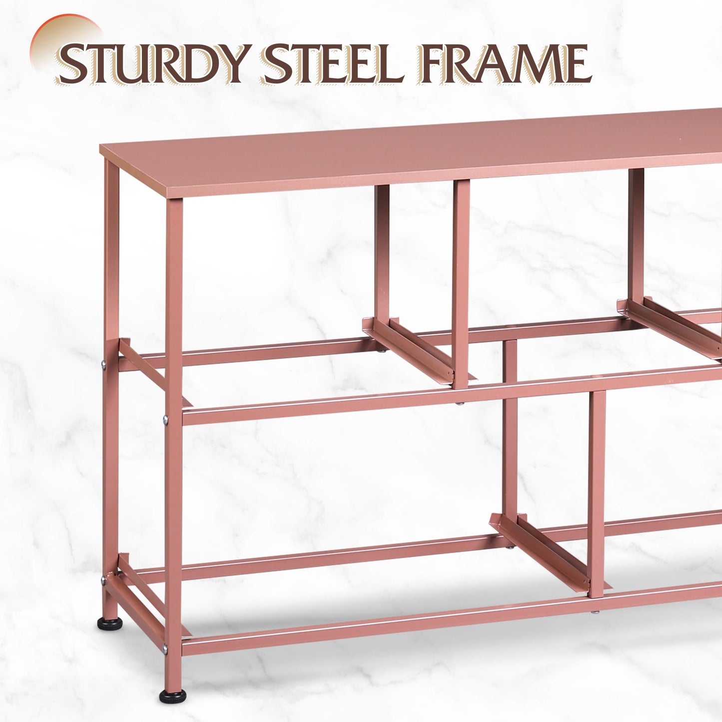 WLIVE Dresser for Bedroom with 5 Drawers, Wide Chest of Drawers, Fabric Dresser, Storage Organization Unit with Fabric Bins for Closet, Living Room, Hallway, Pink and Rose Gold