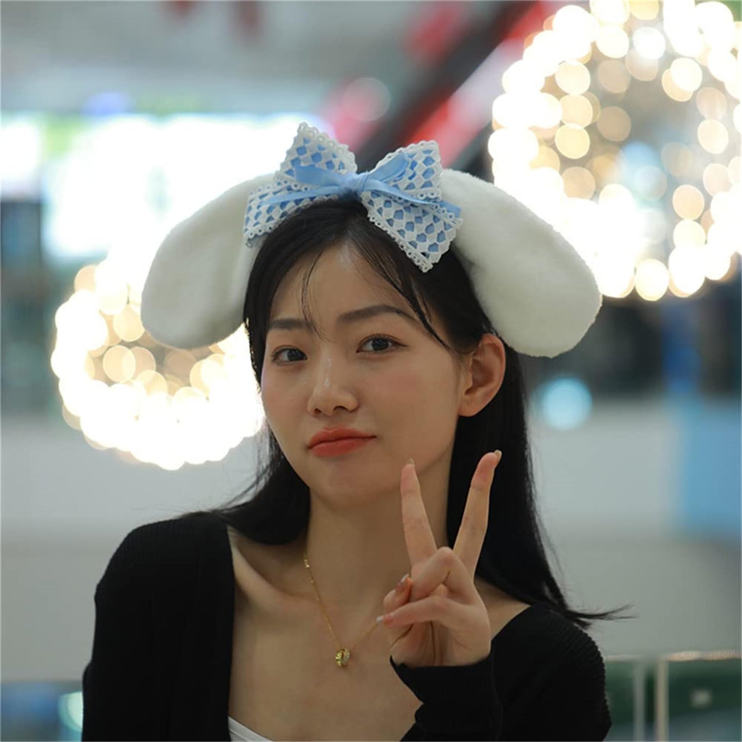 Vlmazlm Cosplay Hairpin Ear Headband Plush Hairband Women Kawaii Butterfly Costume Halloween Christmas Holiday Birthday Party Gift (style-E)