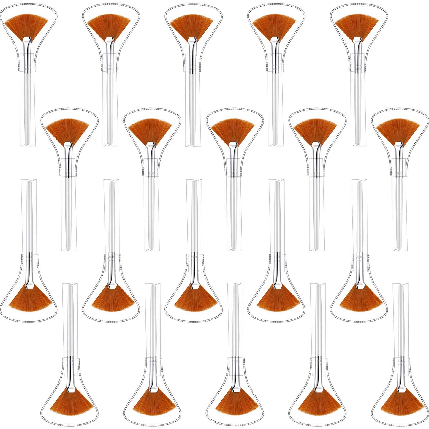 20 Pieces Facial Fan Mask Brushes Acid Applicator Soft Makeup Brushes Cosmetic Tools for Glycolic Peel Masques