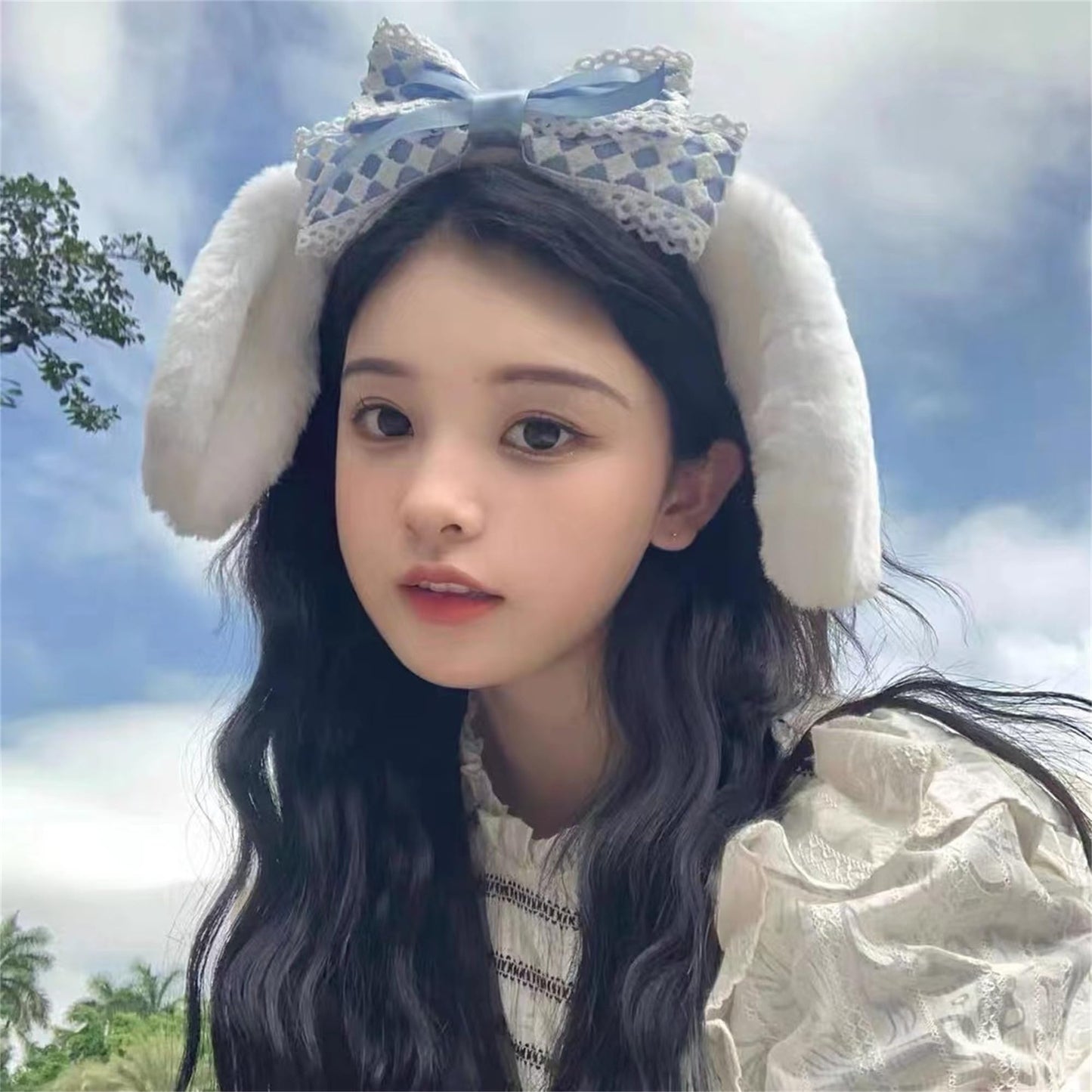 Vlmazlm Cosplay Hairpin Ear Headband Plush Hairband Women Kawaii Butterfly Costume Halloween Christmas Holiday Birthday Party Gift (style-E)