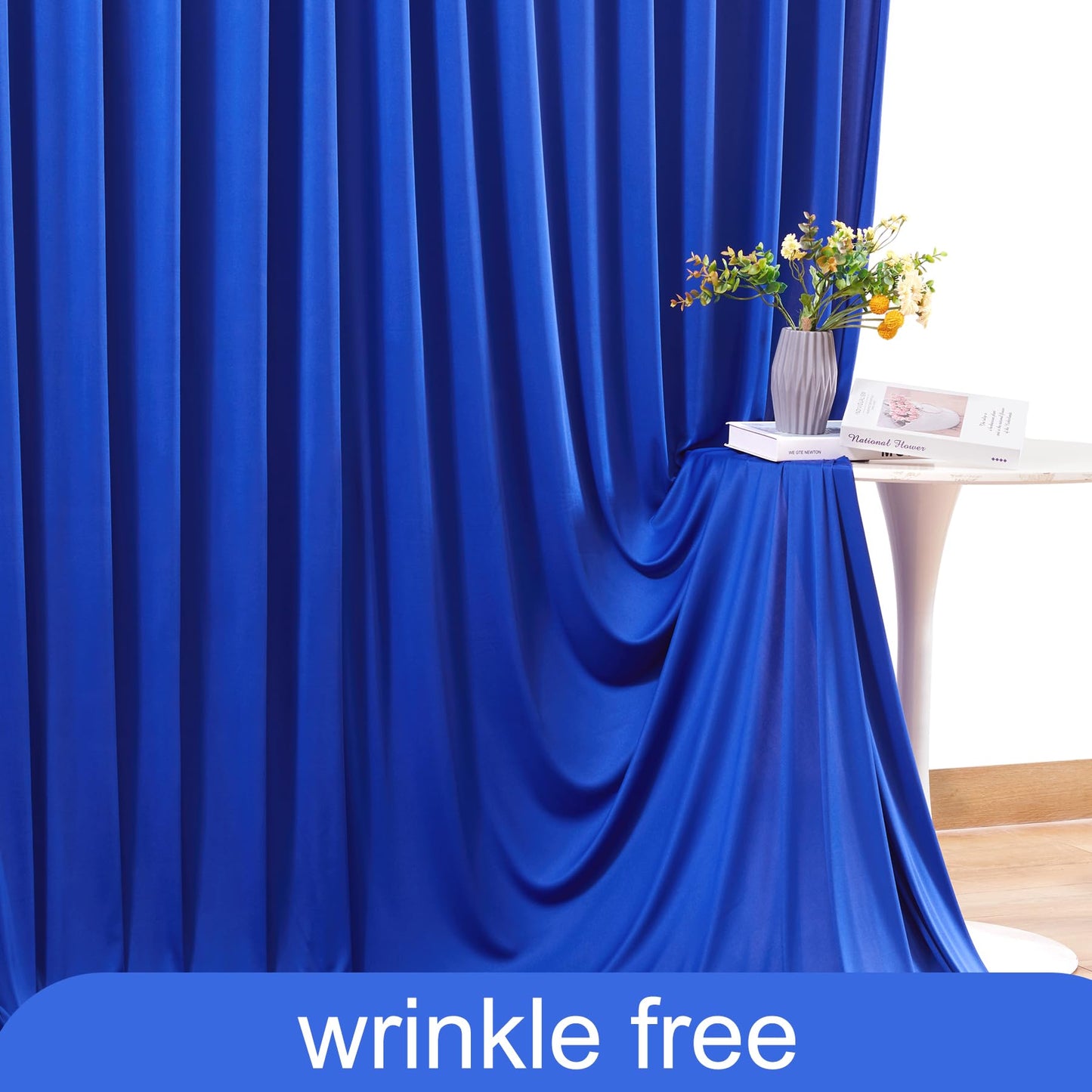 10x10 Royal Blue Backdrop Curtain for Parties Wrinkle Free Blue Photo Curtains Backdrop Drapes Fabric Decoration for Wedding Birthday Party Baby Shower 5ft x 10ft,2 Panels