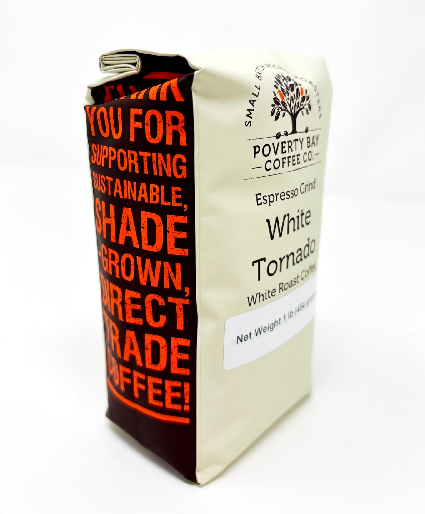 White Coffee - 1lb Bag of White Coffee Beans Roasted By Poverty Bay Coffee Co, Special Grind, Ground Coffee