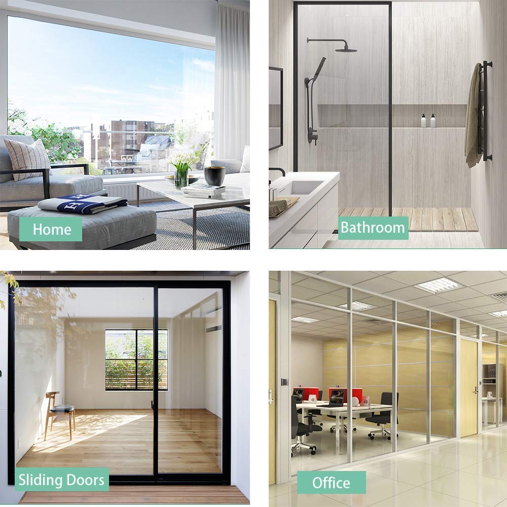 4mil 0.1mm Thickness Clear Security and Safety Window Film Shatterproof Glass Protective Vinyl Adhesive Explosion-Proof Tranparent Window Sticker Film, 17.7Inch x 10Feet