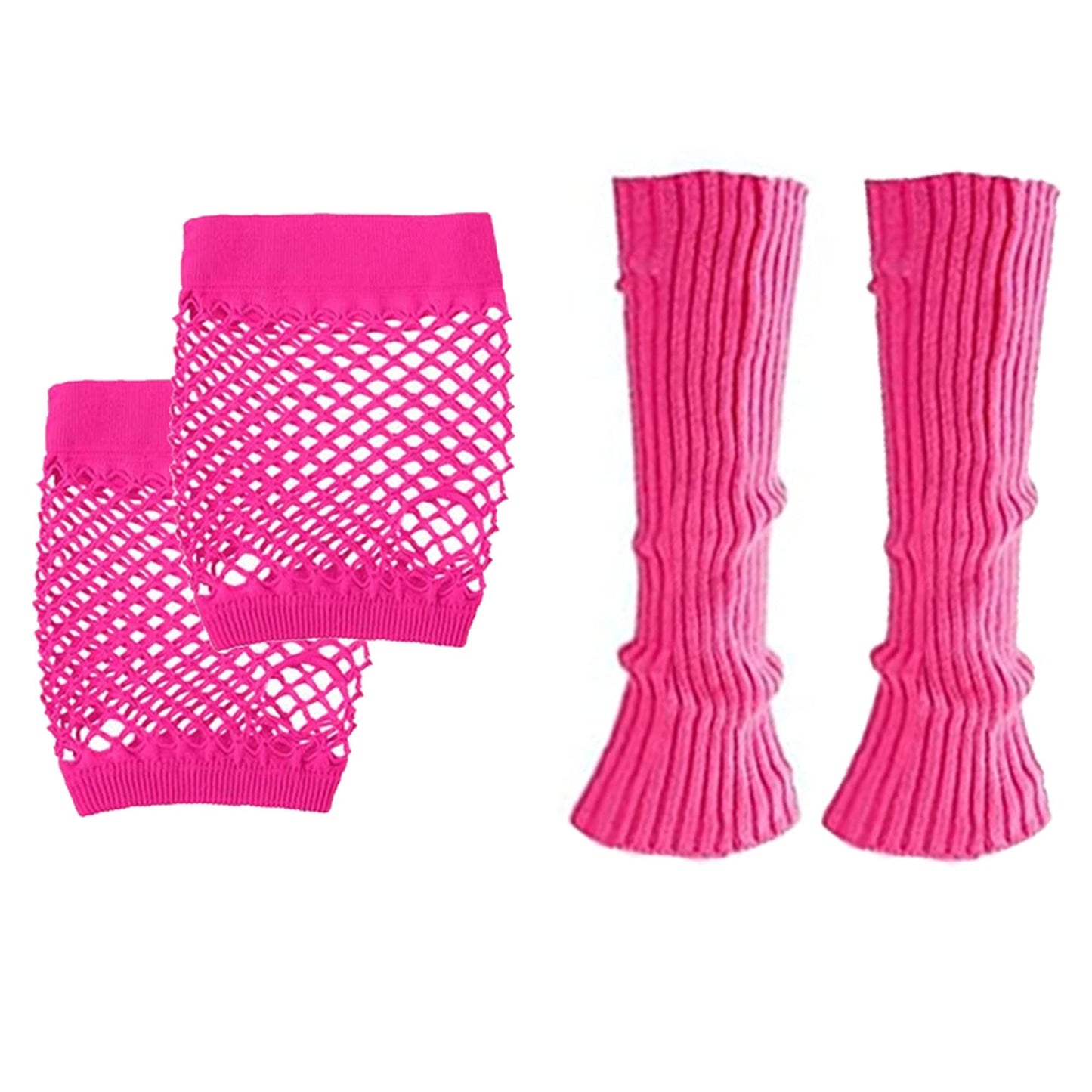 80s Costumes for Women, Halloween Decades Clothes Outfit Accessories Neon Leg Warmers Shirts Leggings Earrings Jewelry Headband,2-PK-S