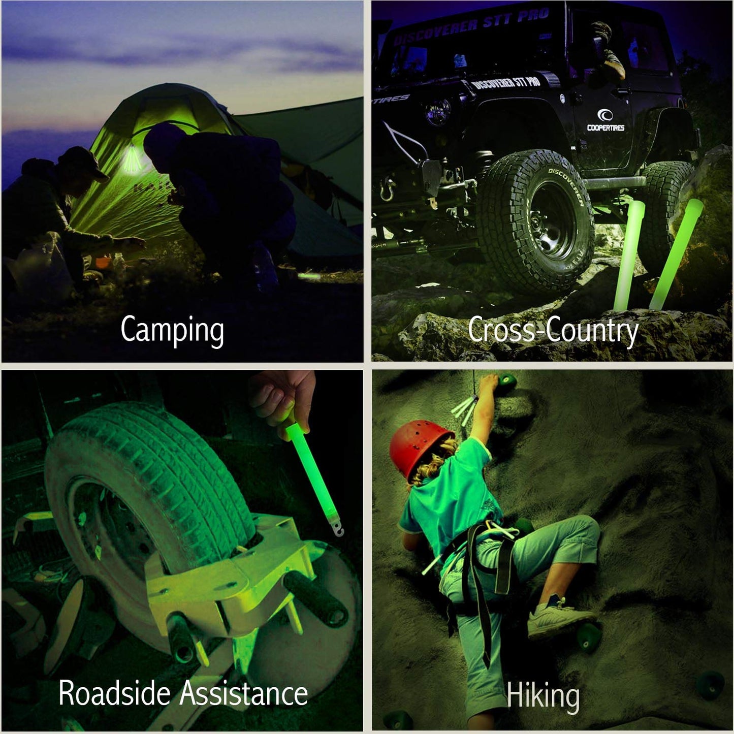 20 Industrial Grade Glow Sticks/Ultra Bright Light Sticks - Emergency Light Sticks for Camping Accessories, Hurricane Supplies,Earthquake, Survival Kit and More - Lasts Over 12 Hours (Multi Color)