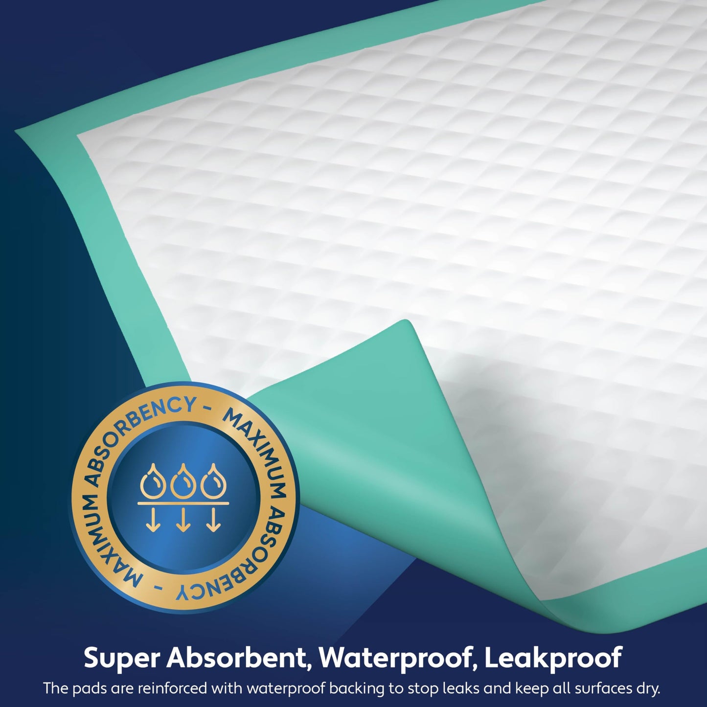 50 Pack Disposable Bed Pads 36 X 36 Inches, Super Absorbent Extra Large Incontinence Underpads, 125 Gram Heavy Duty Ultra Absorbency Medical Chux, Baby Changing Pad, Dog Puppy Pet Training Pee Pad