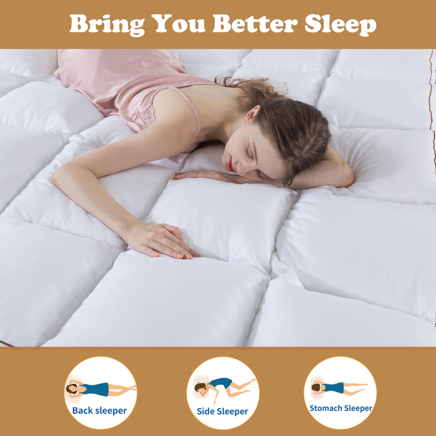 WhatsBedding 3 Inch Memory Foam Mattress Topper King Size for Back Pain, 1700GSM Fluffy Shredded Memory Foam Filled Pillow Top, Extra Soft Bed Topper, Thicked Down Alternative-Lined, 78x80in