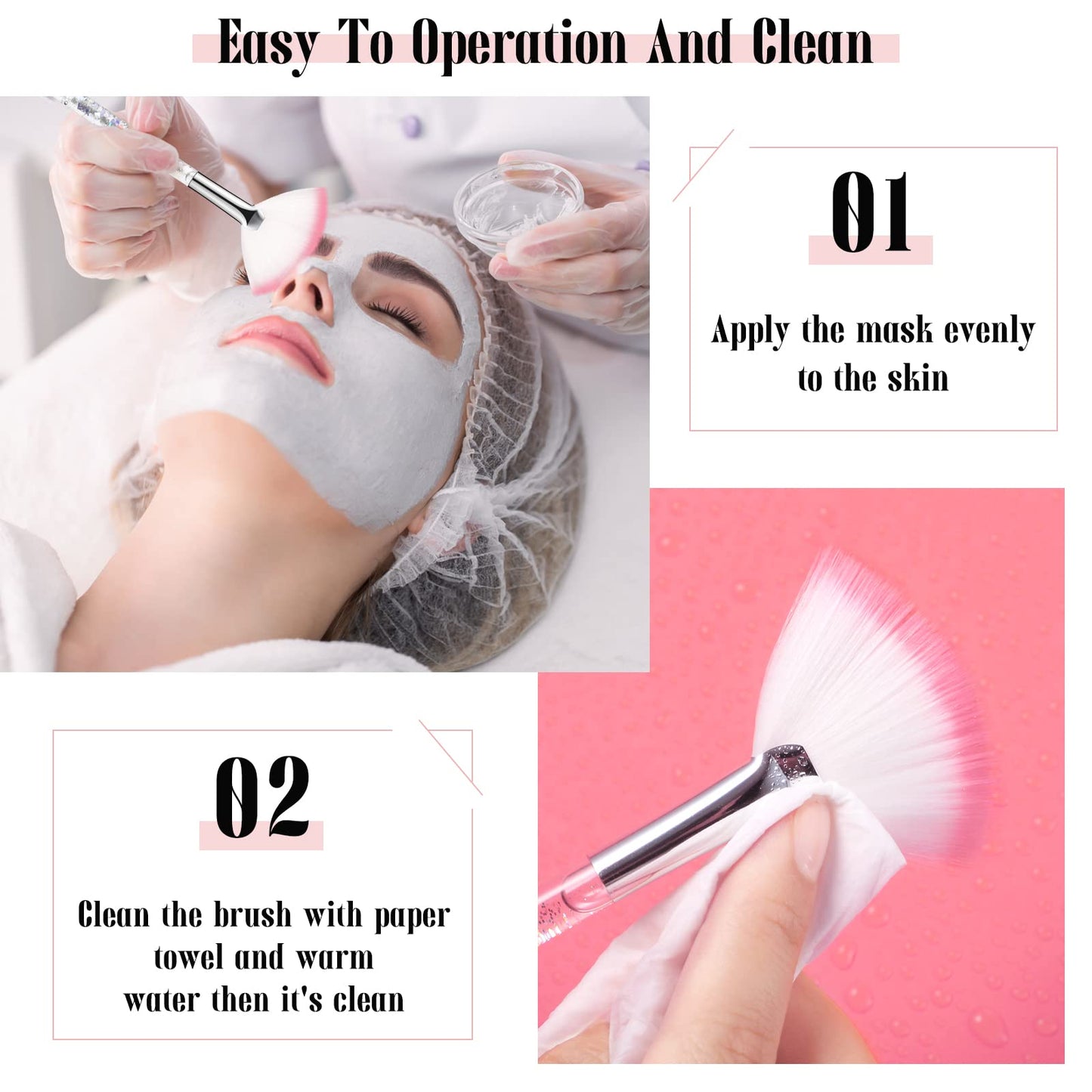 12 Pcs Fan Brushes for Facial Mask Brushes with Glitter Quicksand Handle Cosmetic Facial Fan Brushes Soft Facial Mask Brush Applicator Facial Peel Applicator Face Mask Tools with Pouch (Colorful)