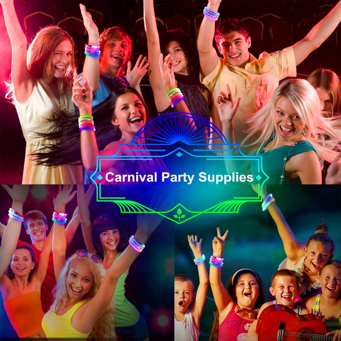 20 Pack LED Light Up Bracelets Glow in The Dark Party Supplies,Colorful Flashing Bracelet Light Up Toys Birthday Gifts Goodie Bags Fillers Pool Party Favors Toys Classroom Back to School Halloween
