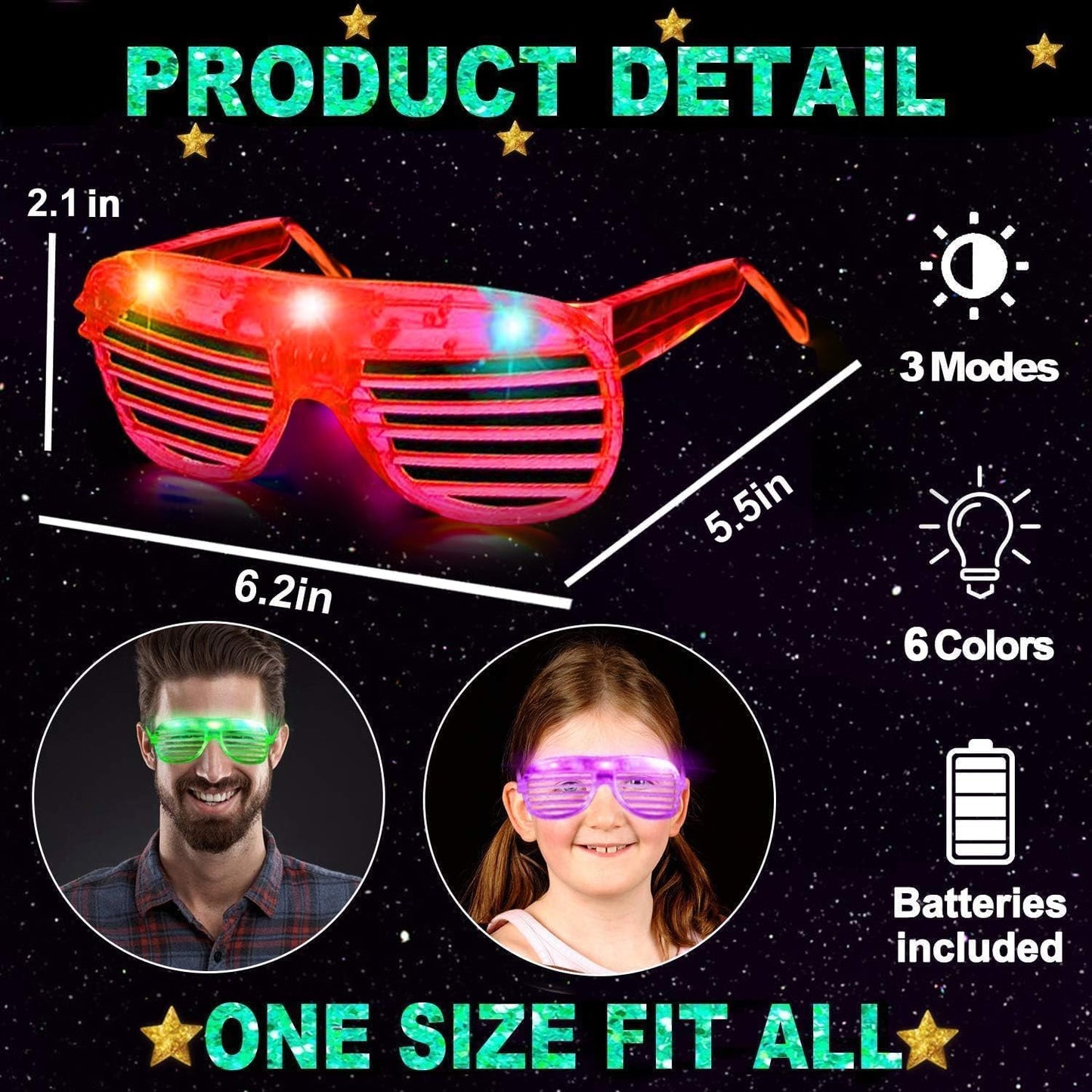20 Pack LED Glasses Party Favors Light Up Glasses, Glow In The Dark Party Supplies Accessories for Kids Adult, Glasses Neon Sunglasses Birthday Wedding Pool Helloween Back to School Party Favors