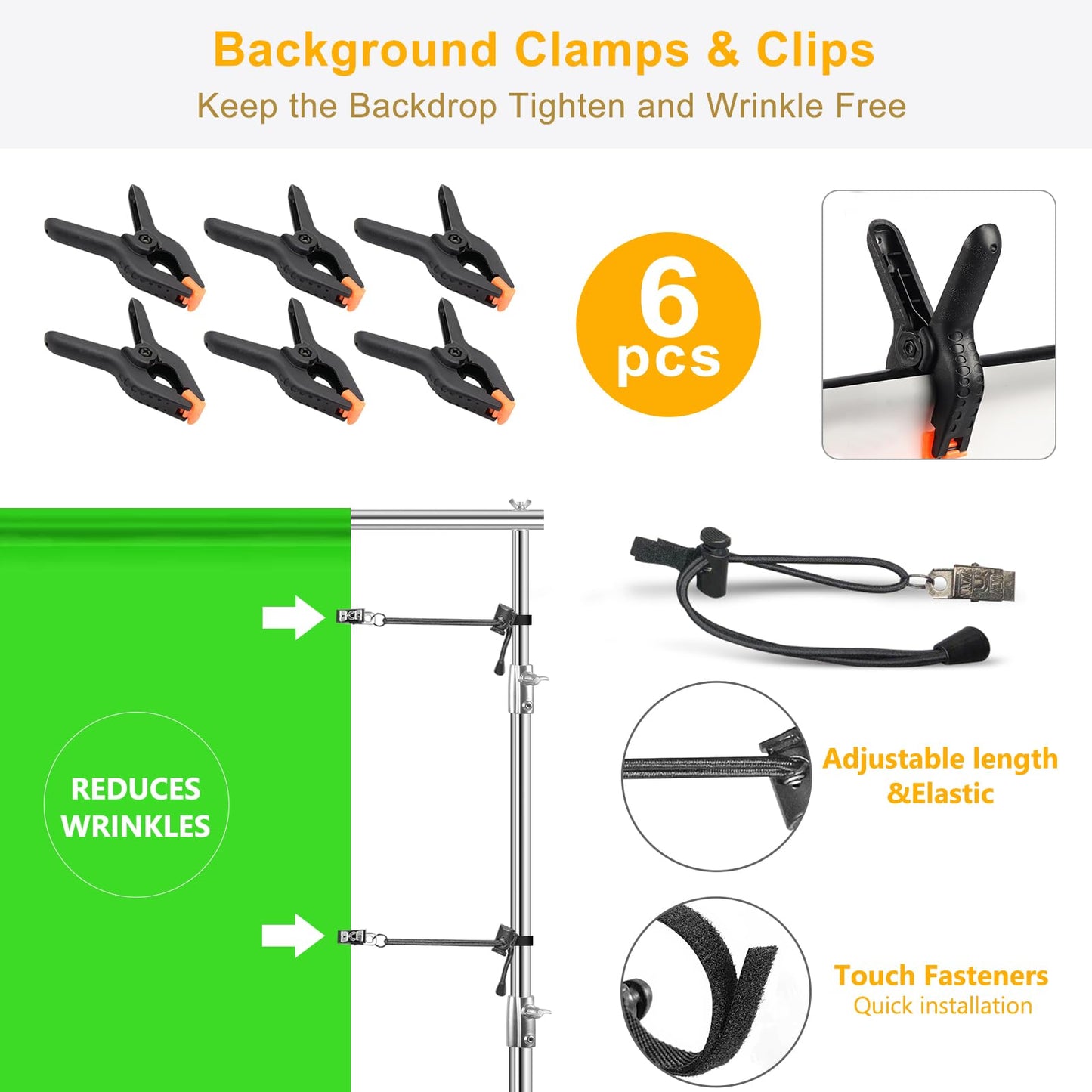 9.2 x 10 Ft Stainless Steel Backdrop Stand Heavy Duty, MSKIRA Adjustable Backdrop Stand Background Support System Kit for Photography, Parties, or Weddings with Clamps, Carry Bag