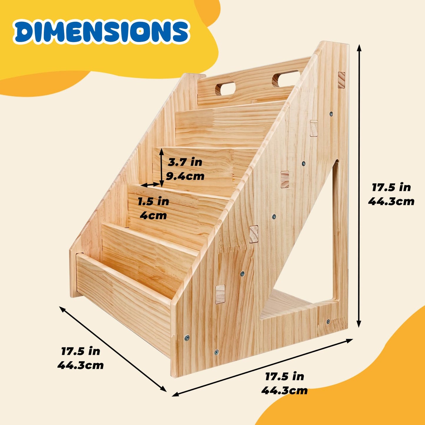 5-Tier Montessori Bookshelf - Front Facing Kids Bookshelf with Back Storage,Mortise and Tenon Design, Easy to Install. Perfect for Toddler, Children's Room, and Reading Nook (Natural)