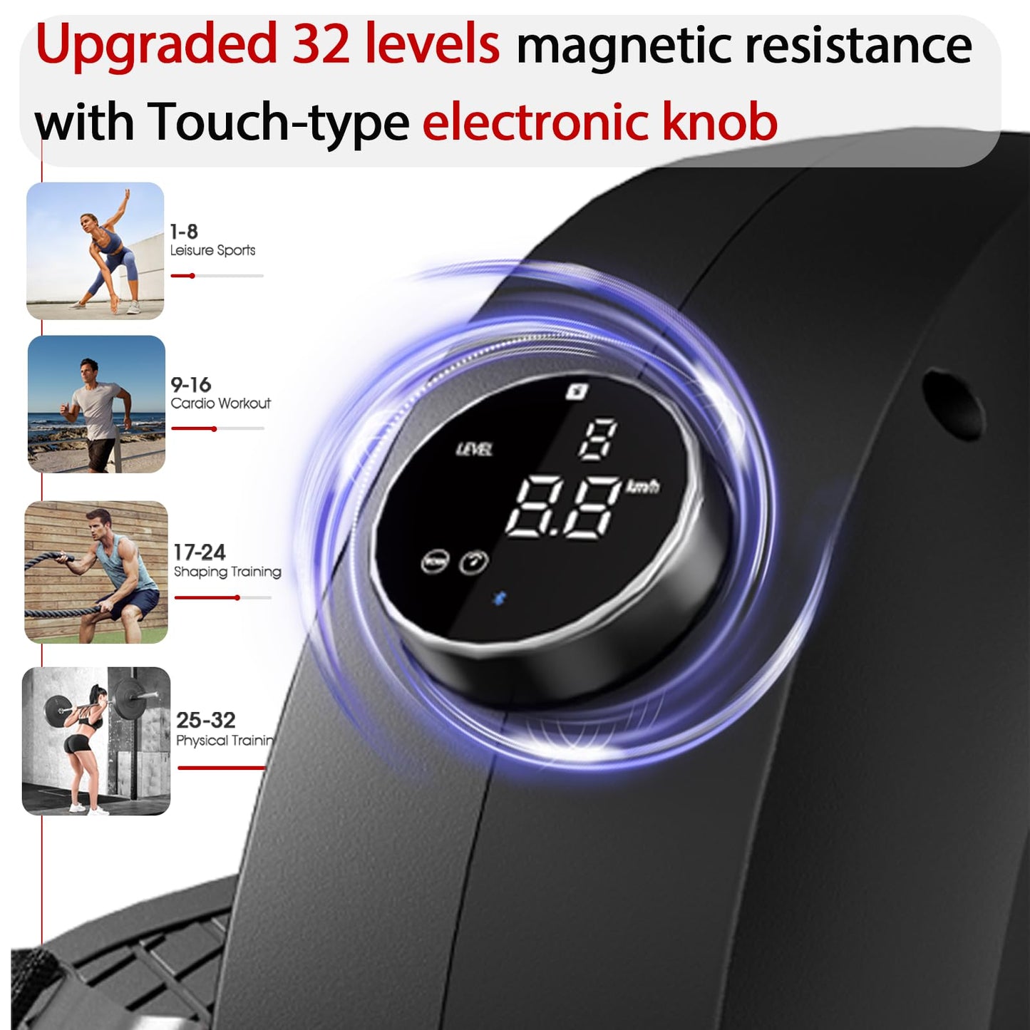 WENOKER Rowing Machine, Magnetic Rowing Machine for Home, Upgraded 32-Levels Quiet Resistance with Smart Electronic Knob, 350 LBS Weight Capacity, Compact Rower Machine Easy Assembly, App Supported