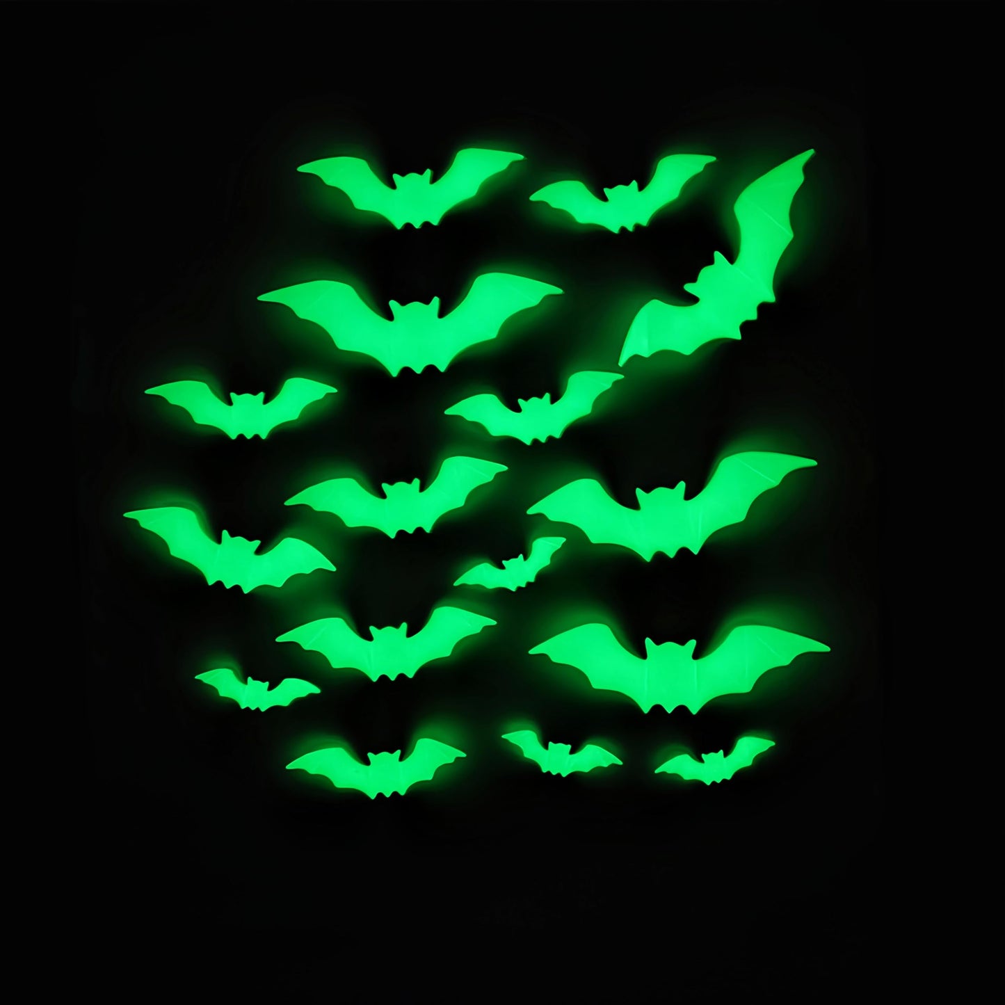 16PCS Glow in The Dark Halloween Bat Wall Decals 3D Luminous Bats Halloween Wall Decorations Stickers Glowing Bat Self-Adhesive Window Clings for Scary Halloween Theme Party Decorations Supplies