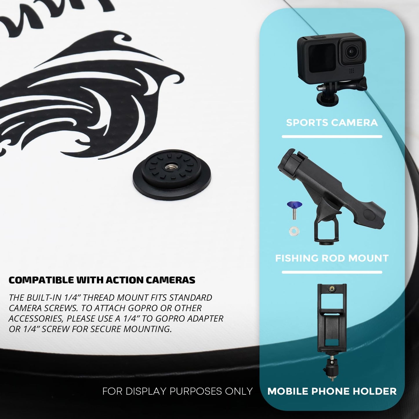 InnoExpo Inflatable Stand Up Paddle Boards with Premium Accessories, Wide Stable SUP Paddle Board Design, Non-Slip Comfort Deck for Youth & Adults (Black, 10'6x32''x6'')