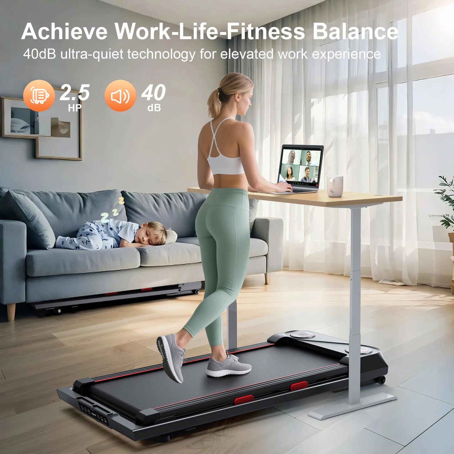 Walking Pad Treadmill with 12% Auto Incline, 2-in-1 Portable Under Desk Treadmill for Home Office, Foldable Walking Pad with Handle Bar, Double Steel Frame, 330 Lbs Capacity, 2.5HP Quiet