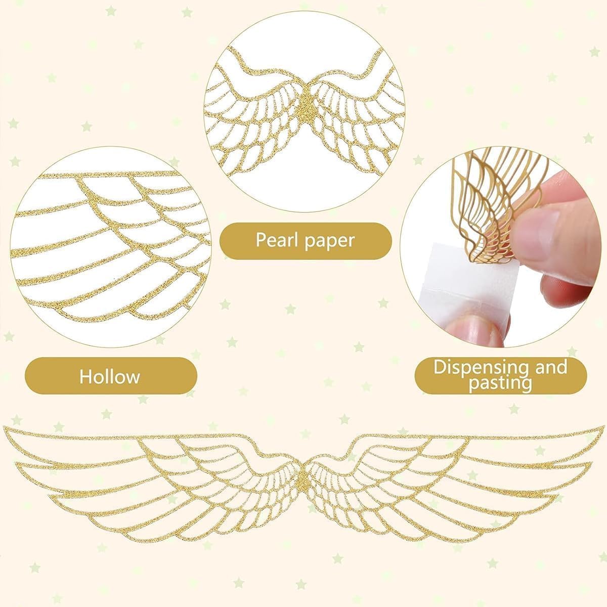 103 Pcs Wizard Party Chocolate Decoration, with 3 PCS Gold Goal Posts, 50Pcs Golden Wings Chocolate Wafer Cupcake Toppers with 50Pcs Glue Point for Birthday Wizard Theme Party Supplies