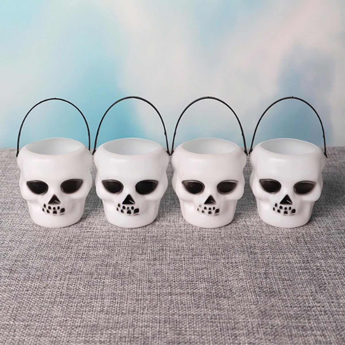 Wepetyo 24 Pcs Mini Halloween Buckets,Plastic Pumpkin Buckets Witch/White Ghost/Pumpkin Shape-Candy Holder Pot with Handle for Halloween Party Supplies