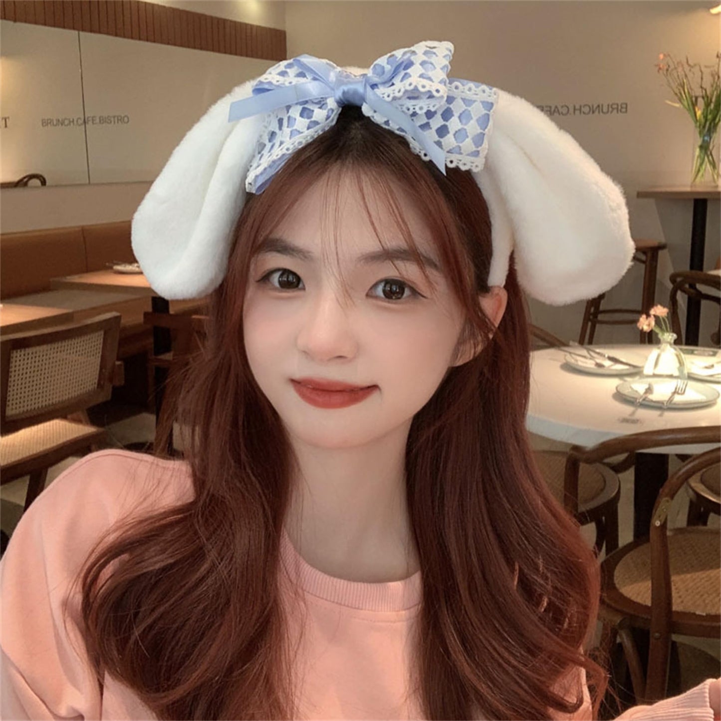 Vlmazlm Cosplay Hairpin Ear Headband Plush Hairband Women Kawaii Butterfly Costume Halloween Christmas Holiday Birthday Party Gift (style-E)
