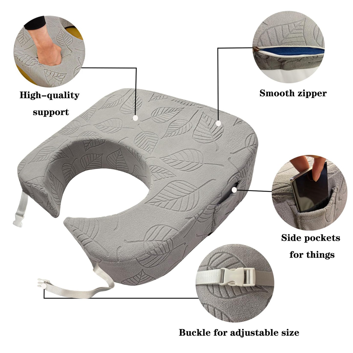 XYRONICA Lap Desk Pillow for Laptop Reading Pillow for Gaming Arm Rest Pillow for Adult Extra Large Lap Desk for Working, Gaming and Reading (Light Gray)