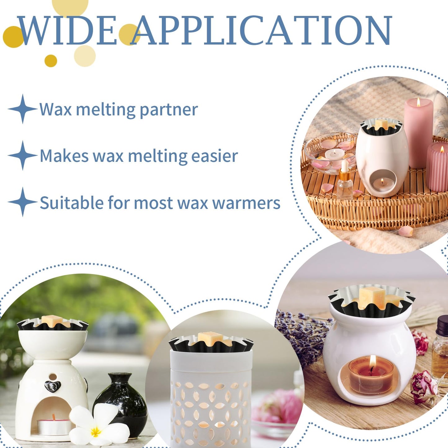 50 Pcs Wax Melt Liners, Wax Melt Warmer Liners, Leakproof & Reusable Wax Melt Cups for Wax Burner, Wax Melters, Candle Warmers, Scented Wax, Plug Warmers, Electric Wax Warmers