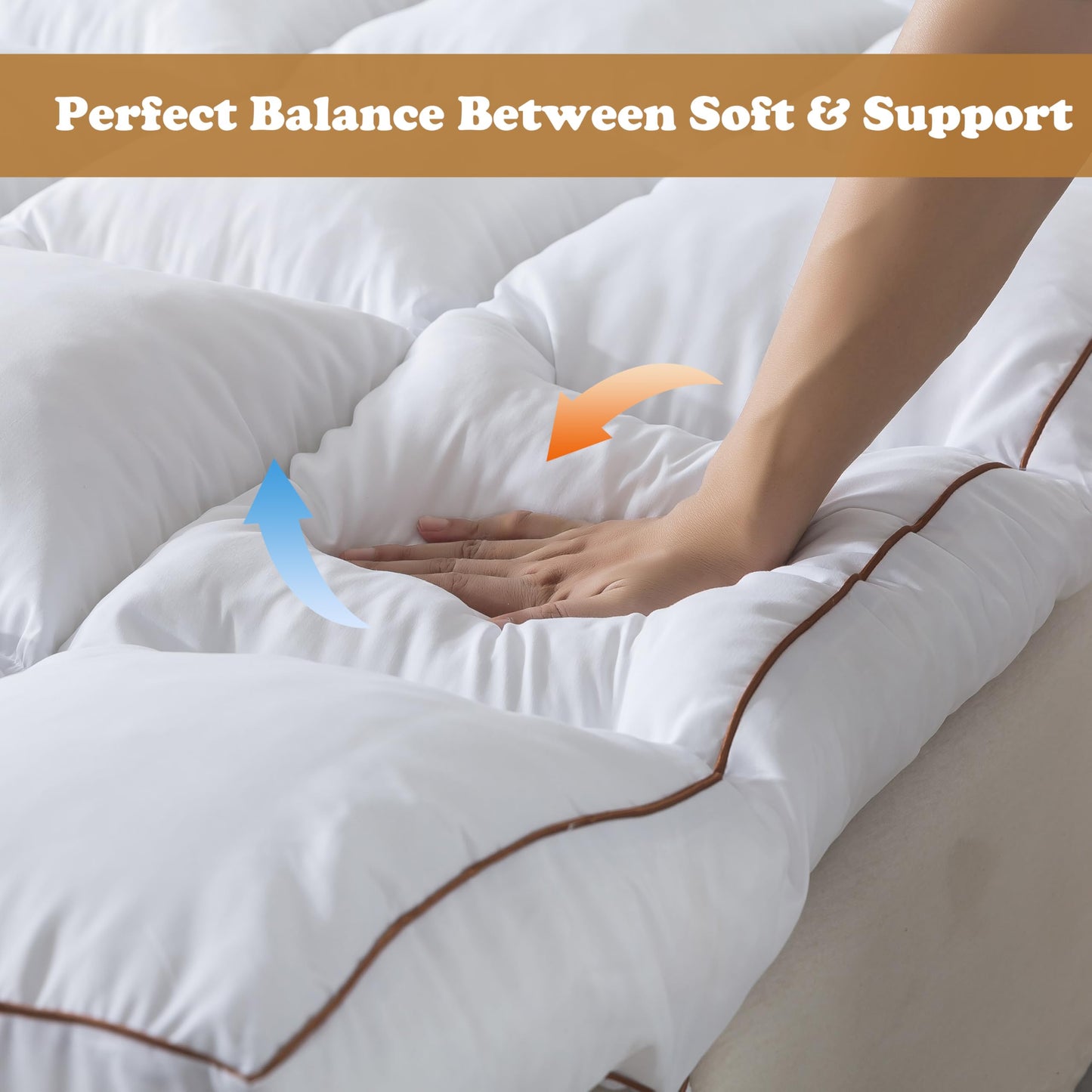 WhatsBedding 3 Inch Memory Foam Mattress Topper King Size for Back Pain, 1700GSM Fluffy Shredded Memory Foam Filled Pillow Top, Extra Soft Bed Topper, Thicked Down Alternative-Lined, 78x80in