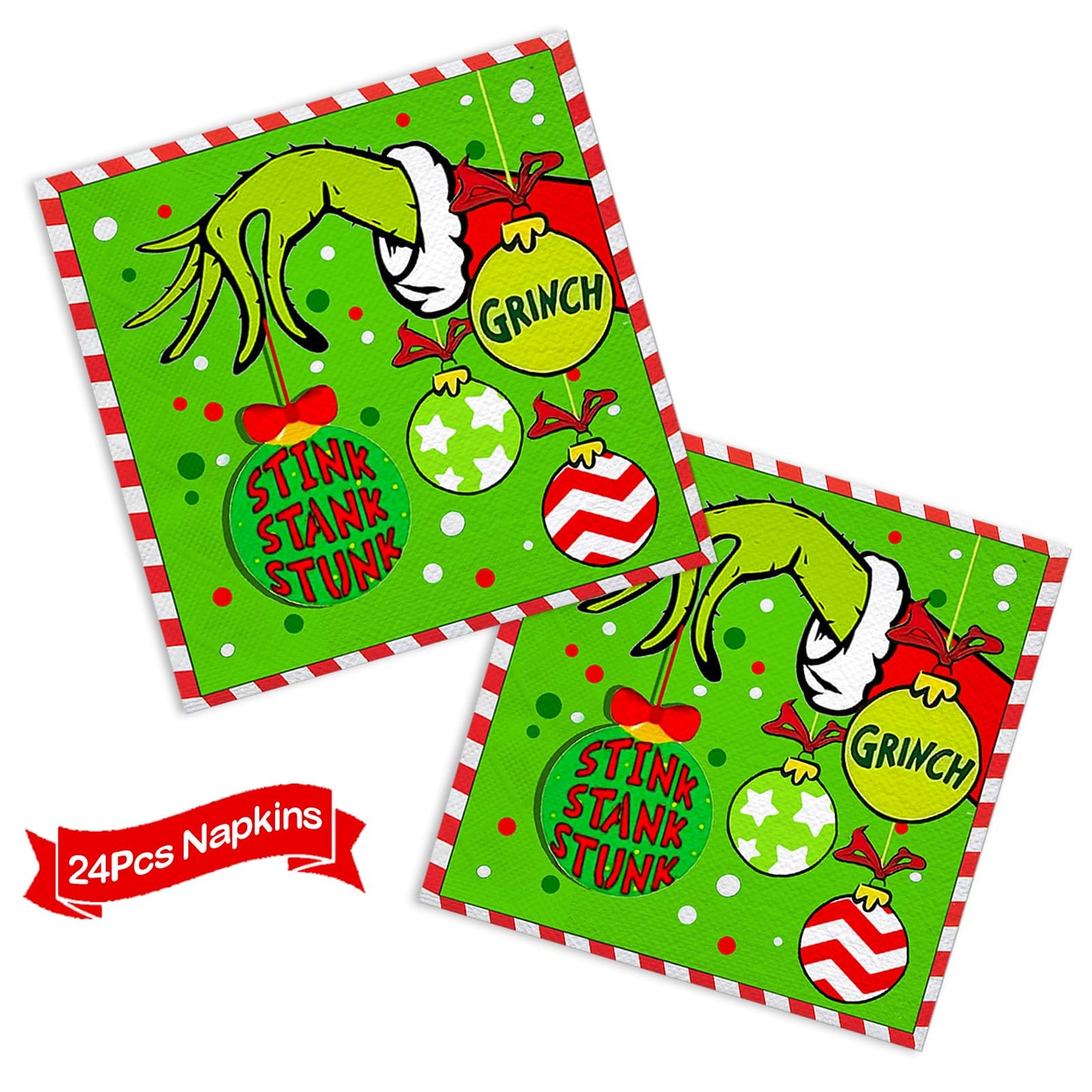 185Pcs Christmas Party Supplies Tableware Set - Merry Christmas Decorations Plates and Napkins for Happy Holidays Party Decorations