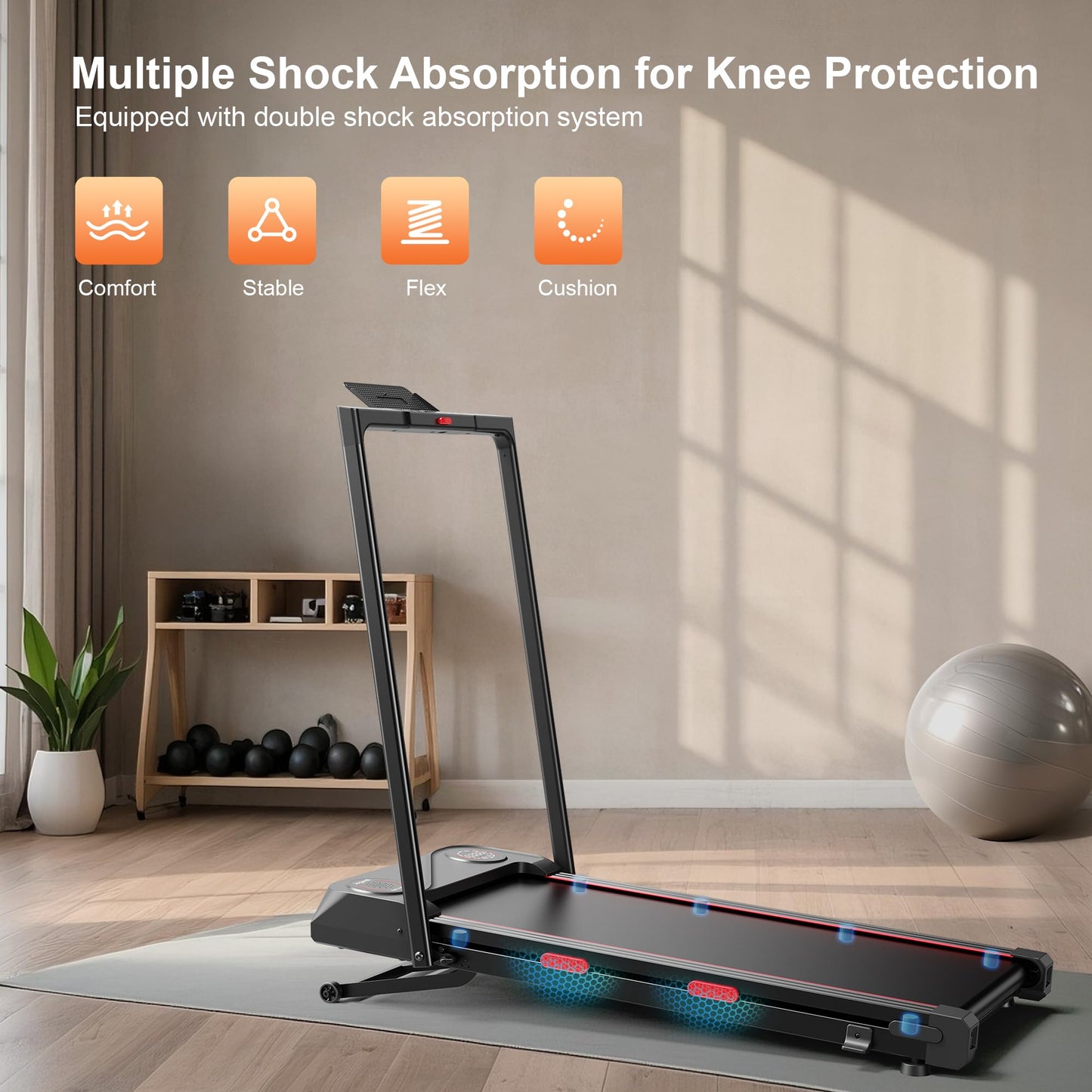 Walking Pad Treadmill with 12% Auto Incline, 2-in-1 Portable Under Desk Treadmill for Home Office, Foldable Walking Pad with Handle Bar, Double Steel Frame, 330 Lbs Capacity, 2.5HP Quiet