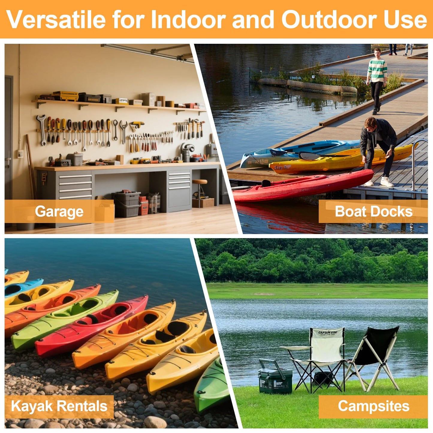 Oxphanor Kayak Storage Rack 3 Levels, Adjustable Freestanding Kayak SUP Stand, Weatherproof and Heavy Duty, Surfboard Stand Rack, Hold up Kayaks, SUPs, Paddleboards, Canoes