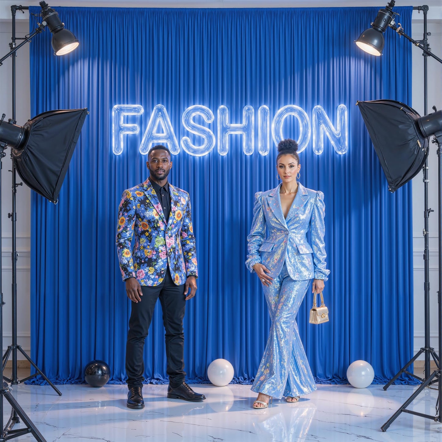 10x10ft Royal Blue Backdrop Curtains for Baby Shower, Wrinkle Free Photo Curtain Backdrops for Birthday Party, Polyester Backdrop Drapes for Wedding Photo Shoot (5ft x 10ft, 2 Panels)