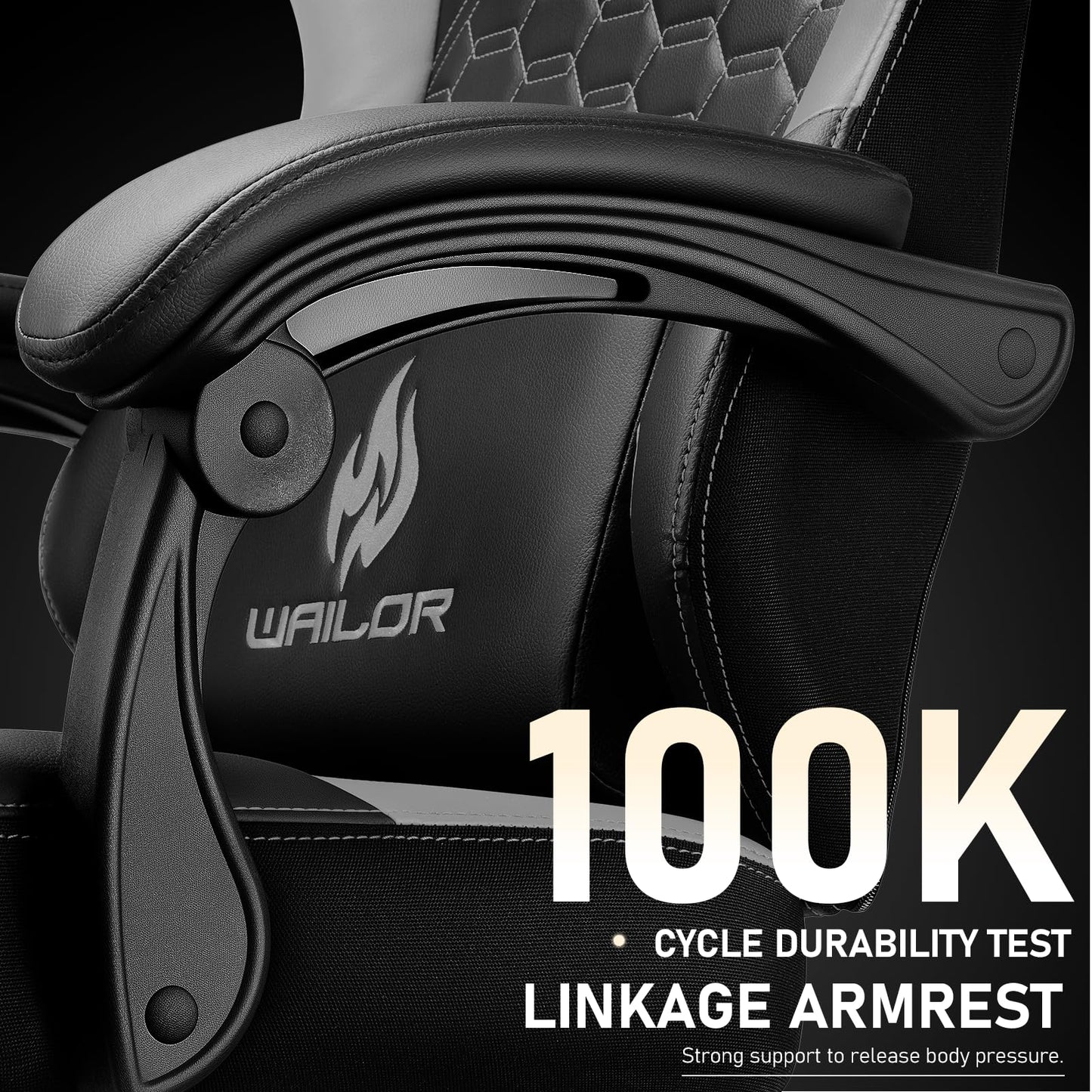 WAILOR Gaming Chair with Massage and Packet Spring Cushion,Ergonomic Gamer Chairs for Adults with Footrest 300lbs,High Back Gamer Leather Chair with Headrest and Lumbar Support