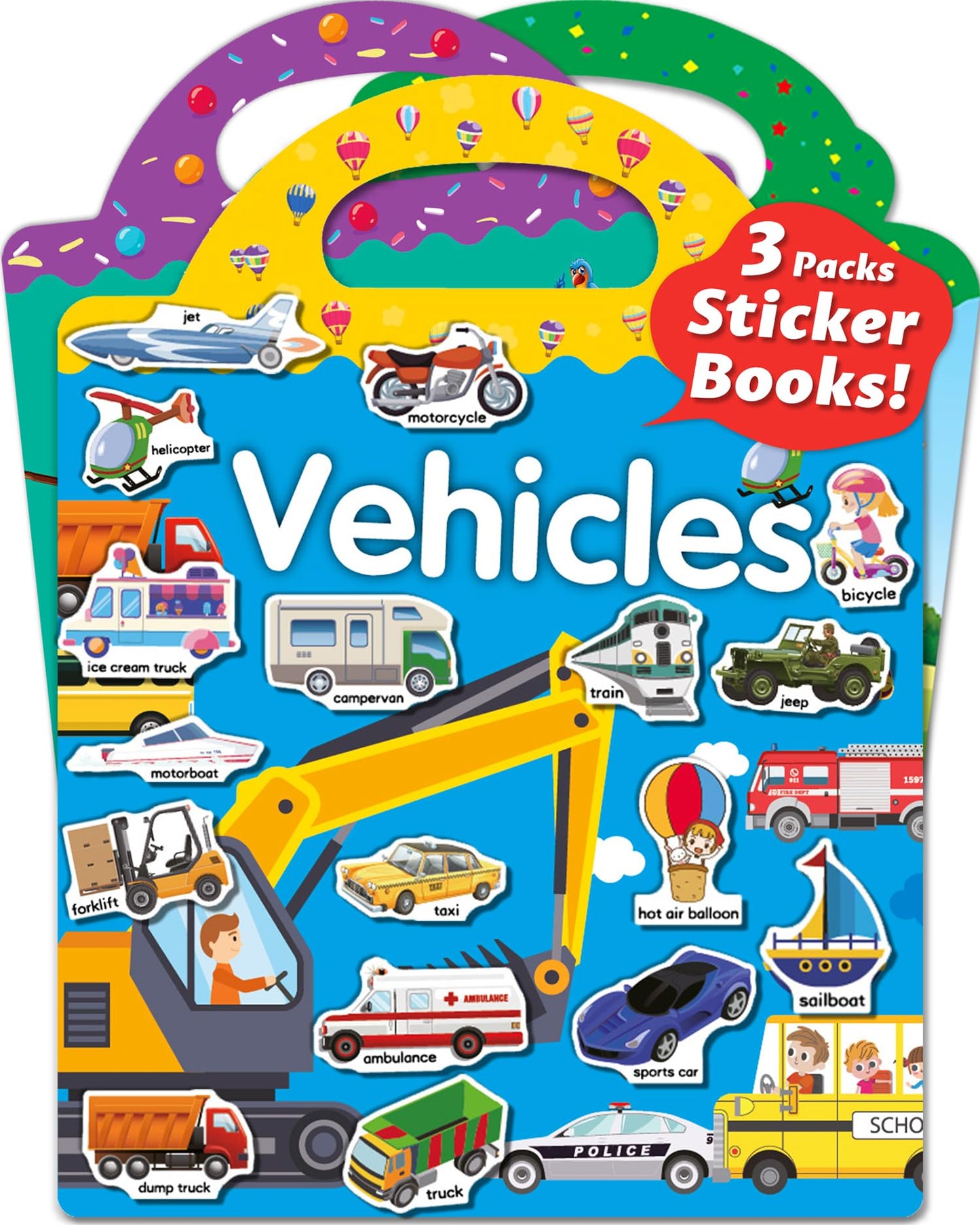 Walenced Reusable Sticker Book for Toddlers 2-4 Years, Stickers for Kids, Toddler Sticker Book Ages 1-3, Toddler Craft Activities, Toddlers Travel Toys Ages 2+ Boy Girl Birthday Gifts