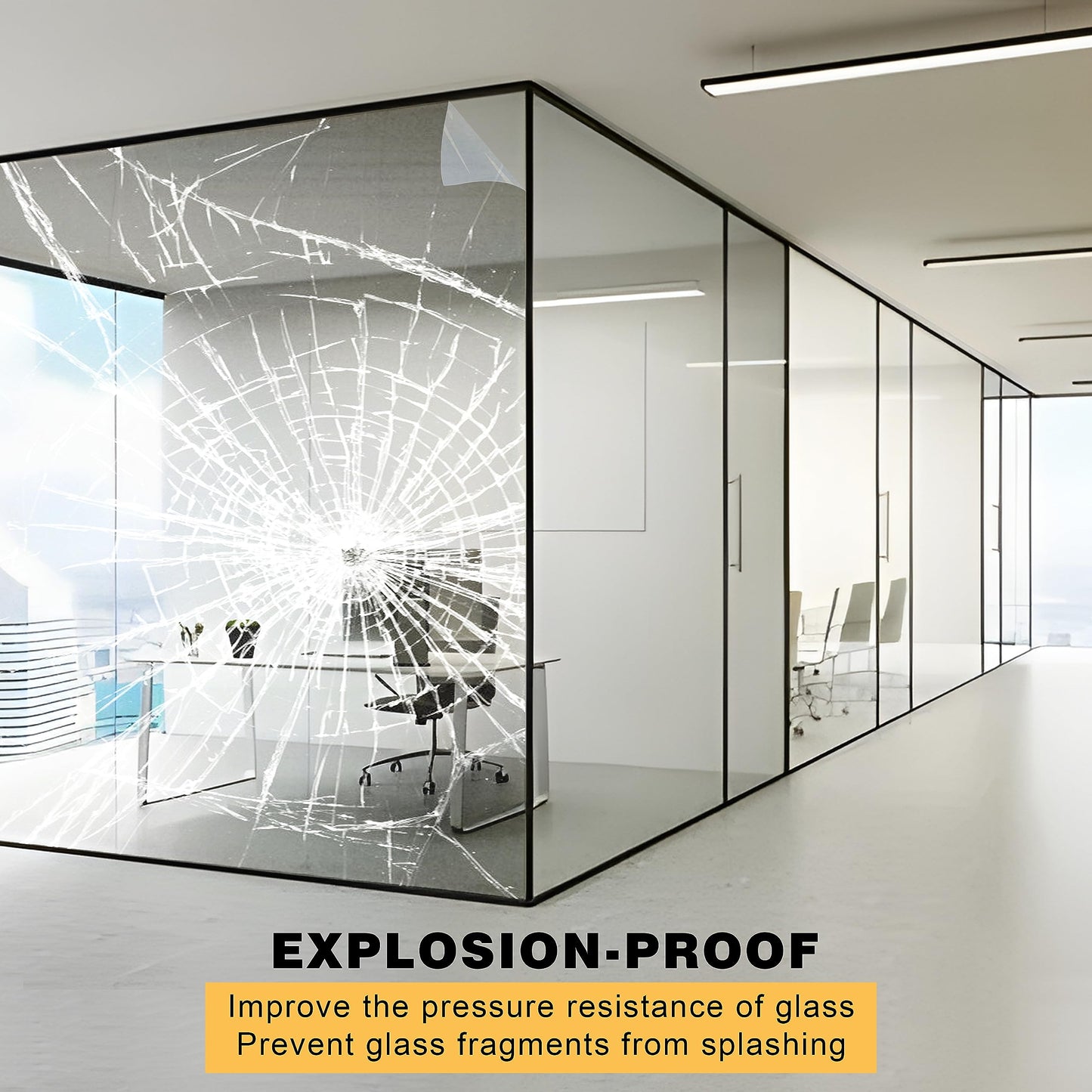 4Mil Security Window Film, Shatterproof Film, Transparent Self-Adhesive Security Window Film, Anti Shatter Tempered Glass Film, Glass Protective Window Film for Home/Office
