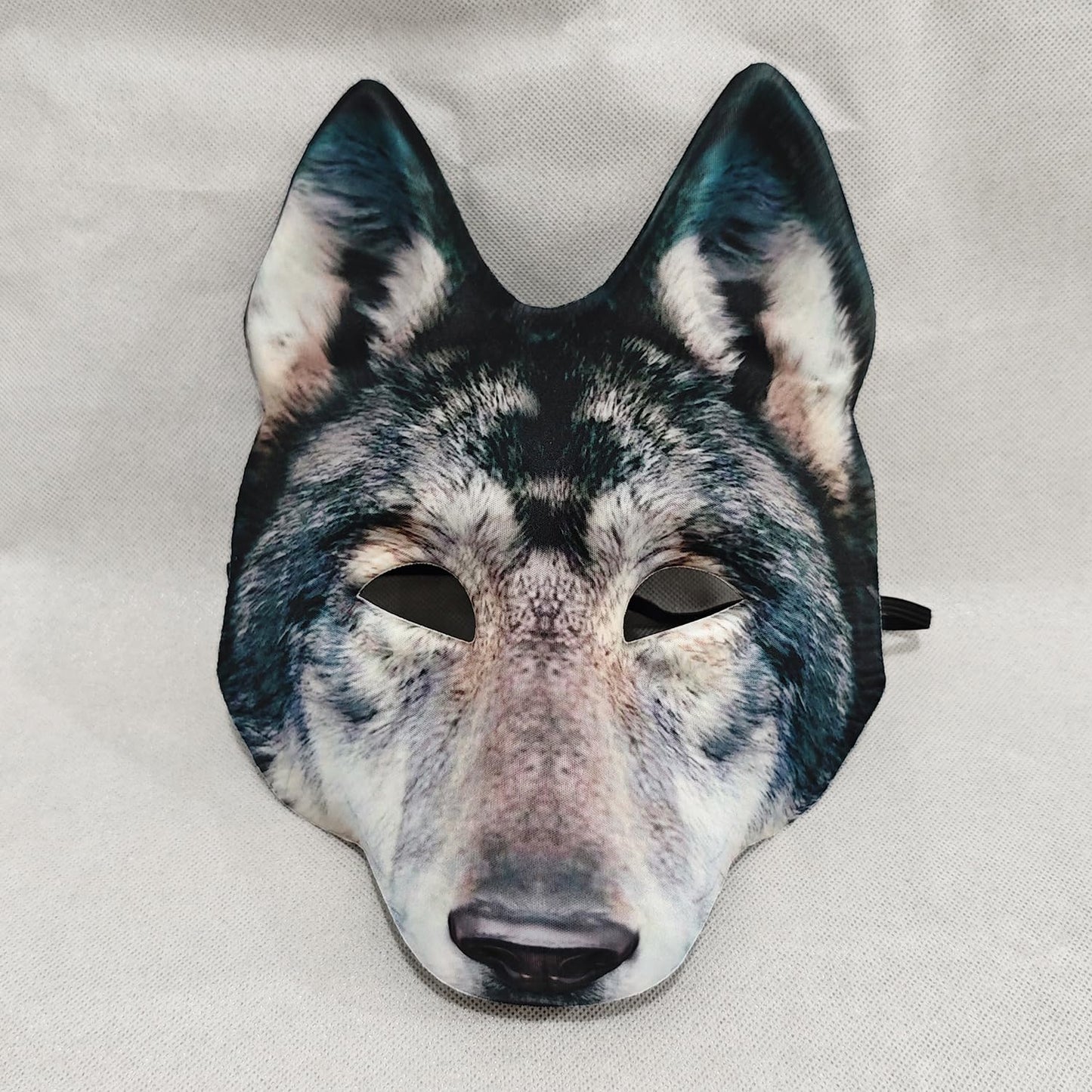 1Pcs Wolf Mask Halloween Half Face Wolf Mask Masquerade Mask for Halloween Christmas Carnival Cosplay Costume Accessories (Grey)