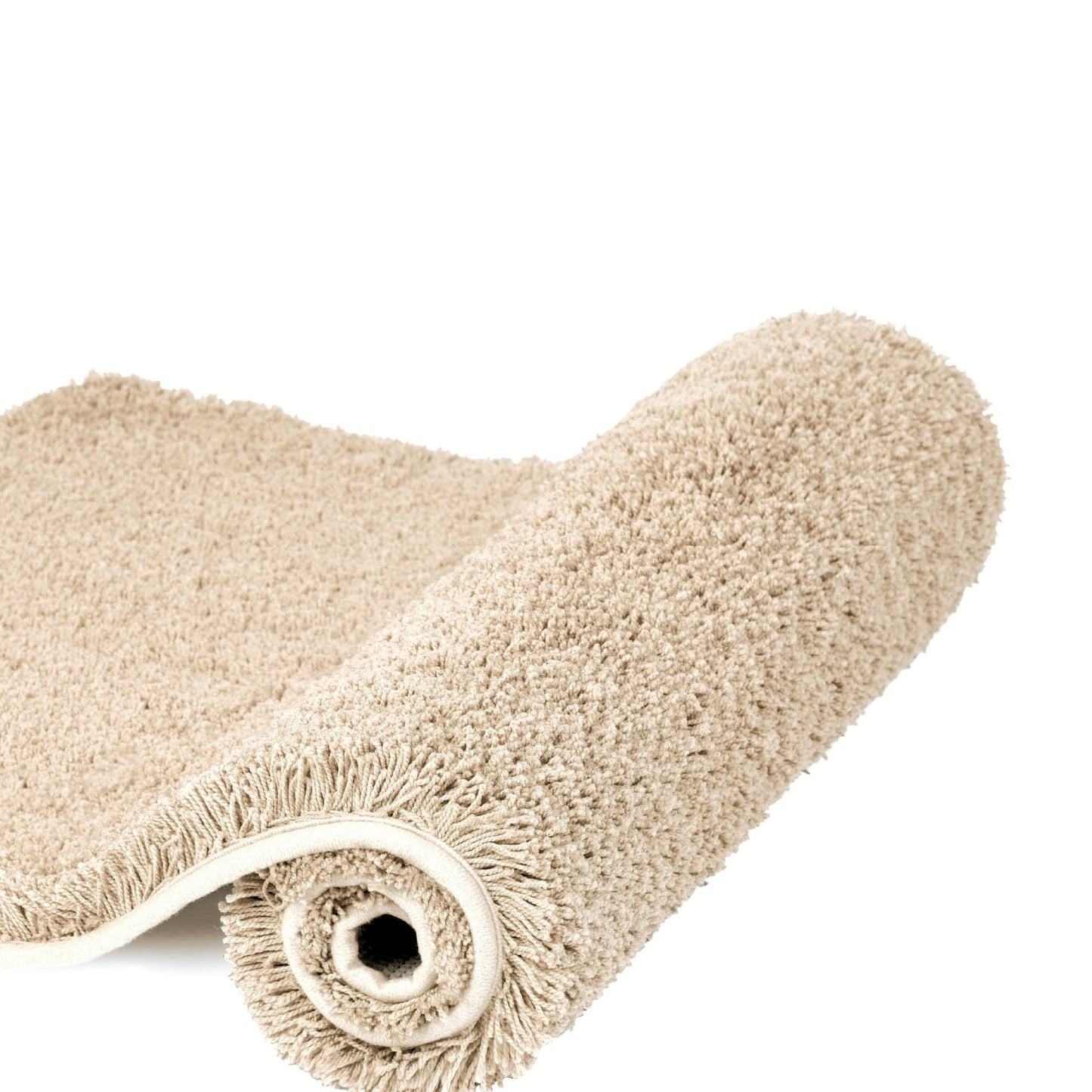 Walensee Bathroom Rug Non Slip Bath Mat (16 x 24, Beige) Water Absorbent Soft Microfiber Shaggy Bathroom Mat Machine Washable Bath Rug Thick Plush Rugs for Shower
