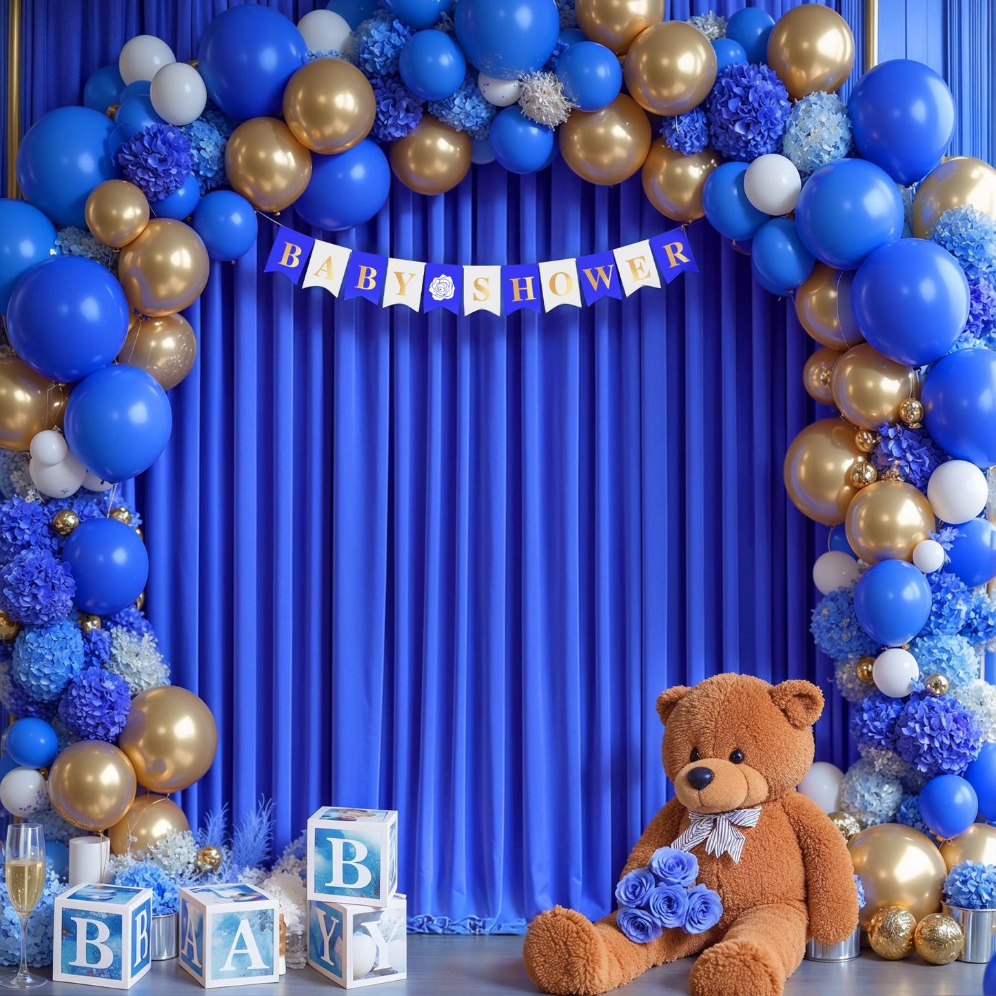 8 x 10ft Royal Blue Backdrop Curtains for Graduation Photo Backdrop Drapes Wrinkle Free Polyester Curtain Panels Soft Fabric Back Drop for Wedding Birthday Party Anniversary Event Retirement, 2 Panels