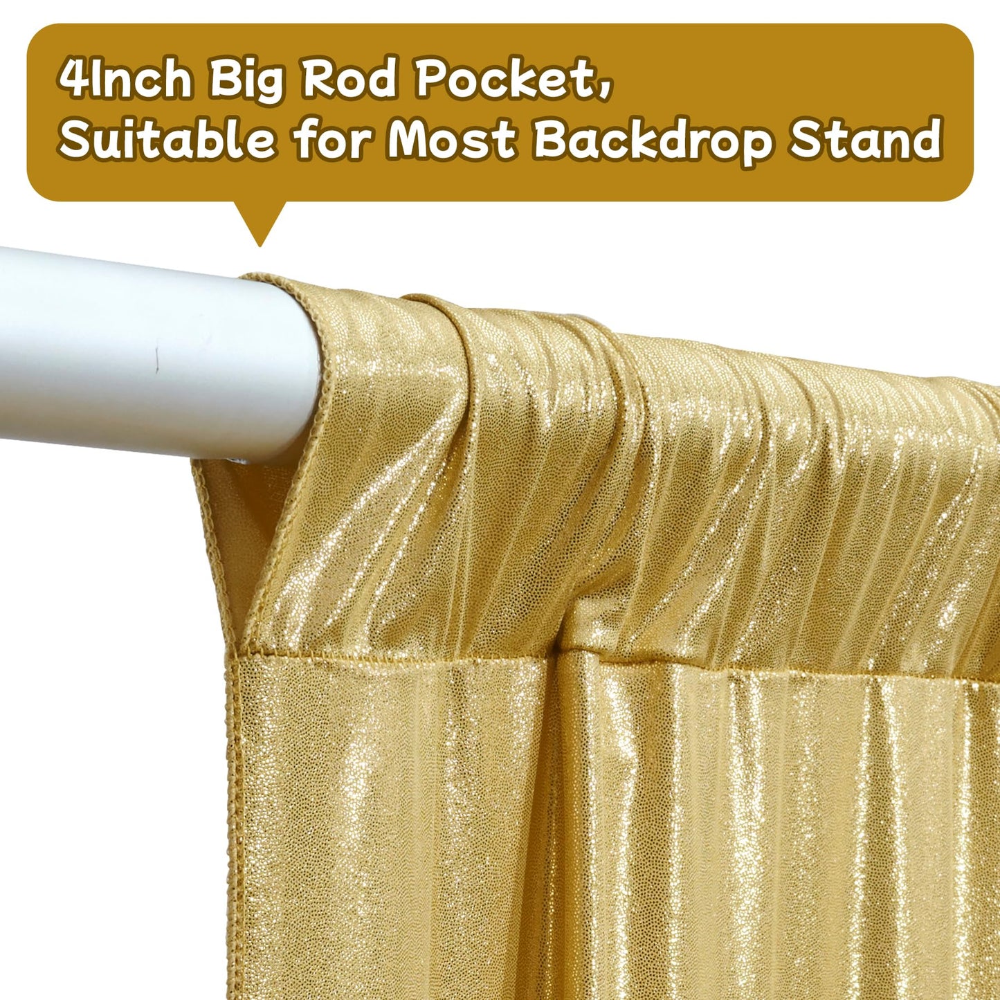 10ftx10ft Thick Gold Glitter Backdrop Curtain Panels for Parties, Wrinkle Free Sequin Sparking Photo Backdrop Drapes, 2 Panels 5x10ft Shimmer Back Drop Cloth for Wedding Birthday Photography