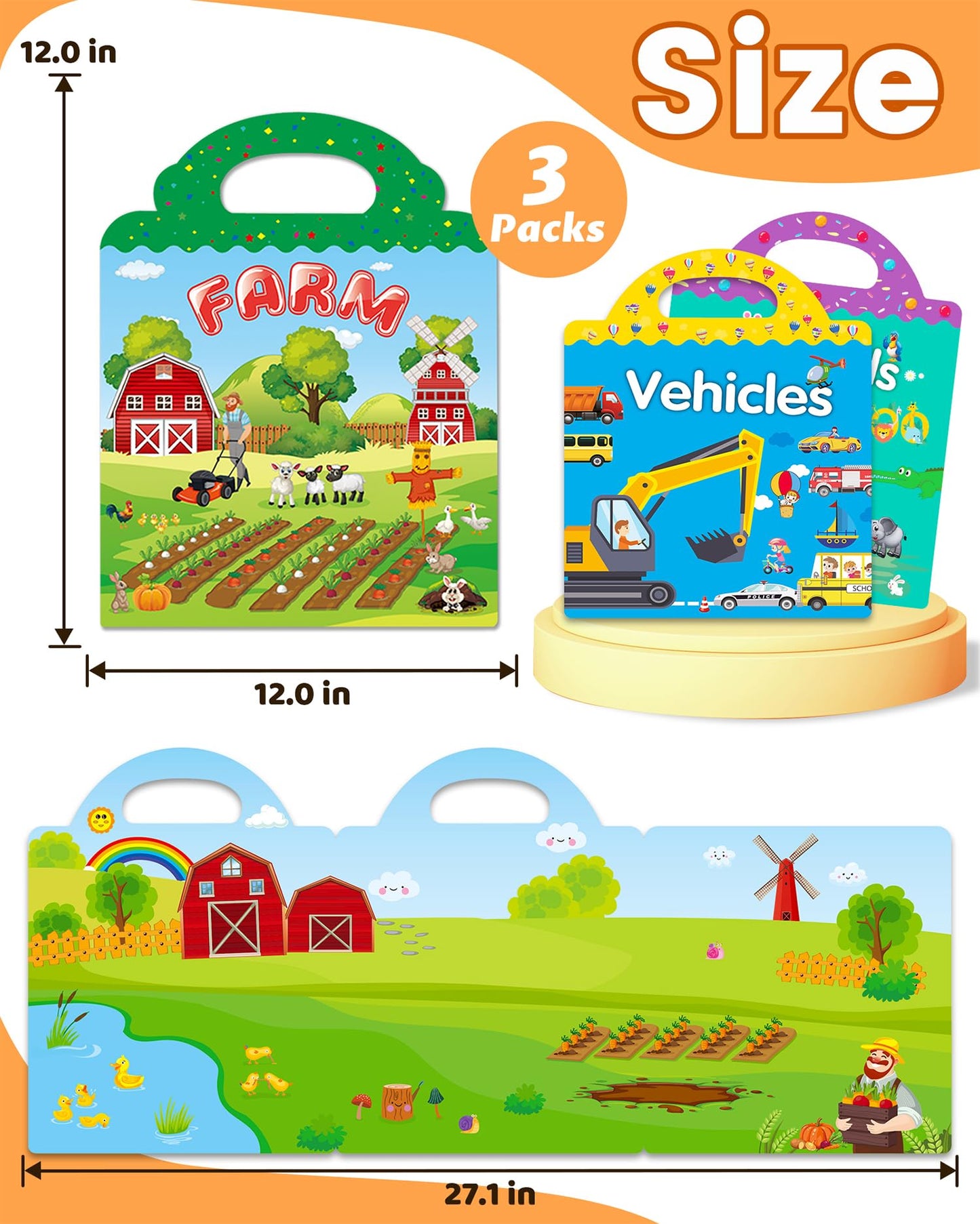 Walenced Reusable Sticker Book for Toddlers 2-4 Years, Stickers for Kids, Toddler Sticker Book Ages 1-3, Toddler Craft Activities, Toddlers Travel Toys Ages 2+ Boy Girl Birthday Gifts