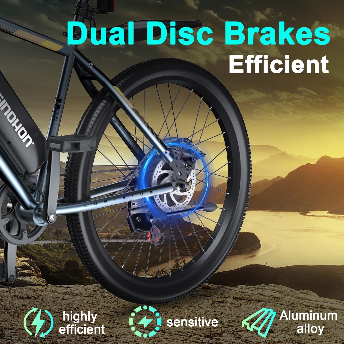 26" Electric E Bike for Adults, E-Bike Commuter – 500W Brushless Motor, 36V 10.4AH Battery, 7-Speed Gear, 20MPH Top Speed, 37+ Miles Long Range – Certified to UL 2849 (36V 10.4AH Blue)