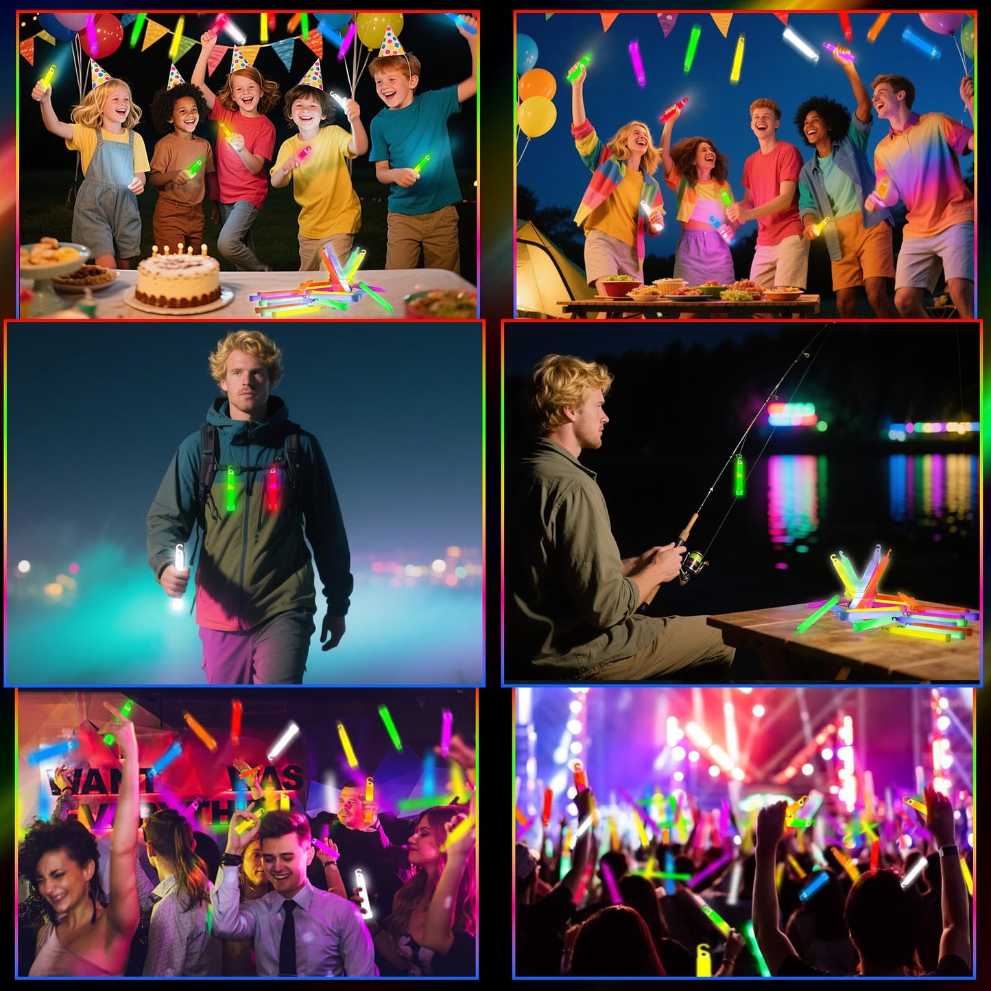 54 Pcs Glow Sticks - 4 inch Glow In the Dark Sticks Party Supplies, Waterproof Neon Glow Sticks Lights Bulk Party Pack for Kids with 9 Hours Duration, Party Favors Light Stick for Birthday Parties