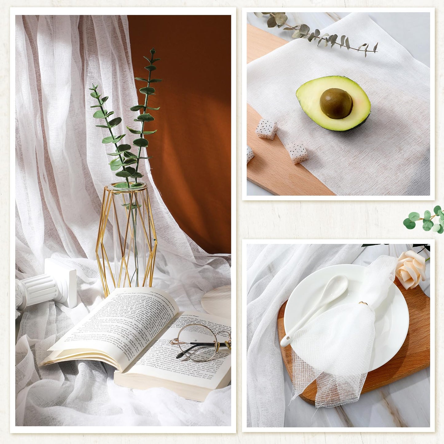 1 Roll Grade 50 Cheese Cloth for Straining 70 Yard 100% Unbleached Cotton Fabric Reusable Cheese Cloth Bulk Cheesecloth Table Runner for Cooking, Wedding Decor, Straining, White