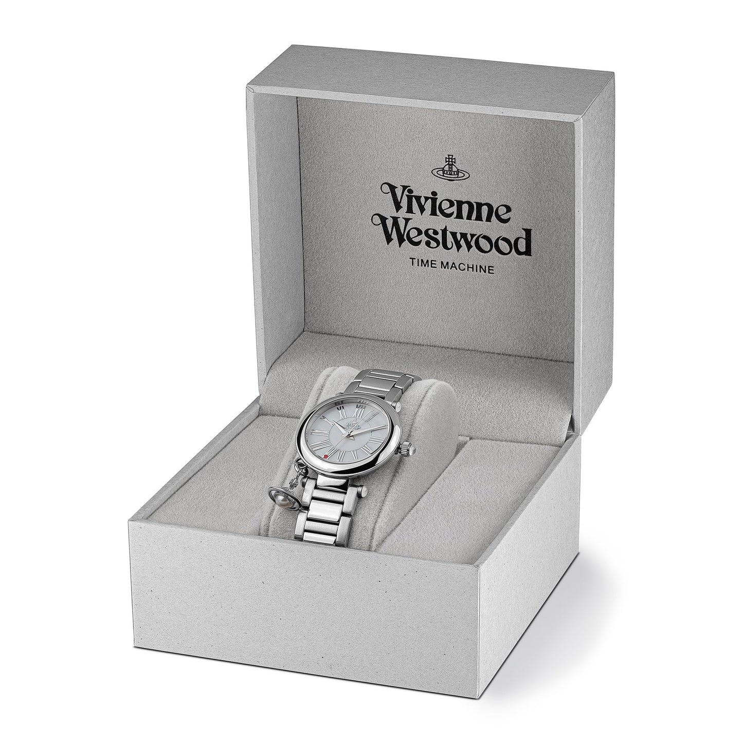 Vivienne Westwood Mother Orb Ladies Quartz Watch with Silver Dial and Silver Stainless Steel Bracelet VV006PSLSL