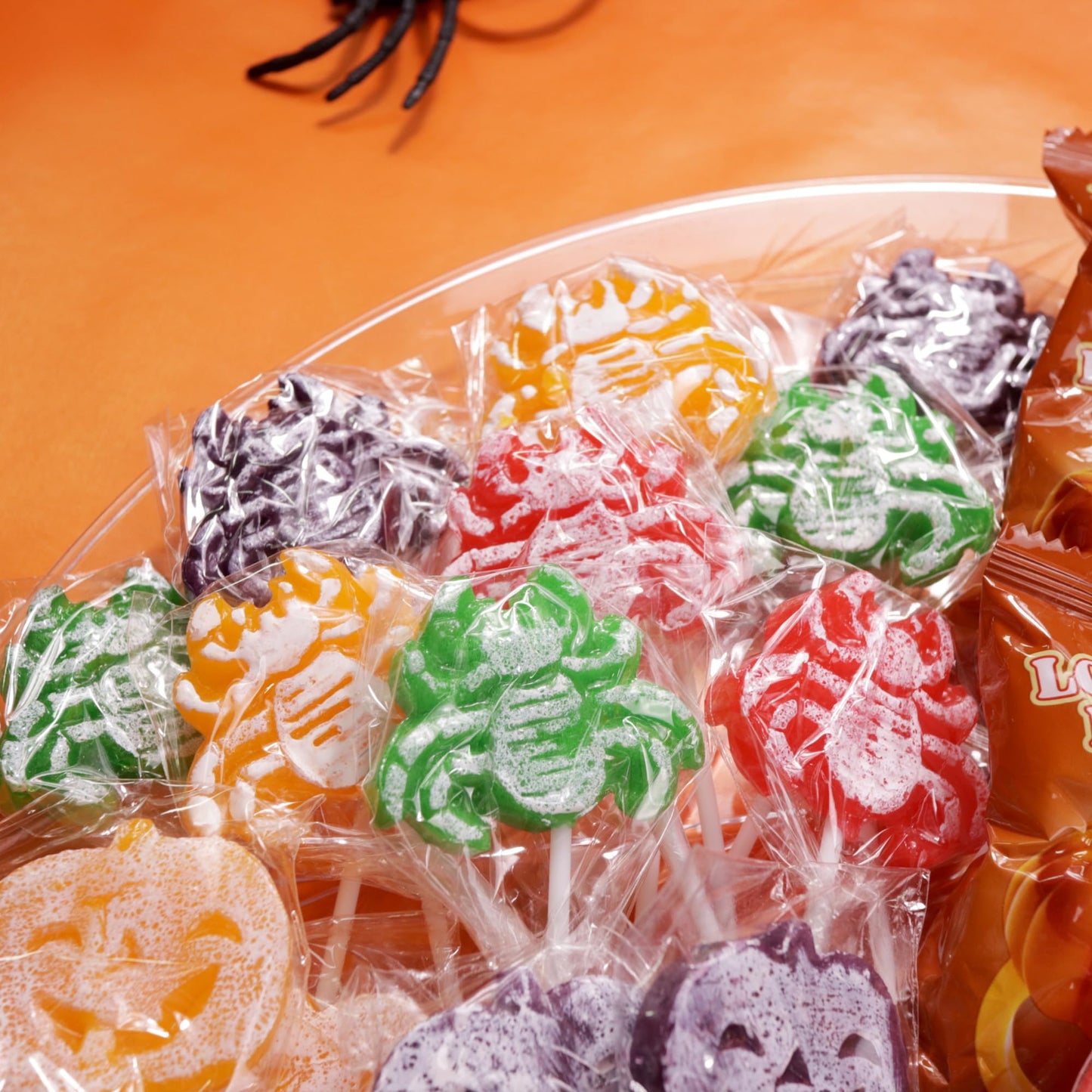 2025 Halloween Candy Party Favors, Individually Wrapped Spider Tattoo Lollipops, Trick or Treat Candies, 24 Count