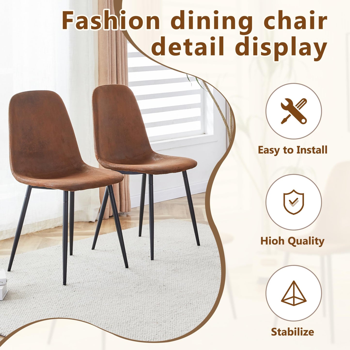 Vohuai Round Dining Table Set for 4,47.3''Wood Dining Room Table Set with 4 Upholstered Chairs,Round Color Blocked Tabletop with 2-Layer Storage Shelf,5 Piece Dinner Table Set for Kitchen Dining Room